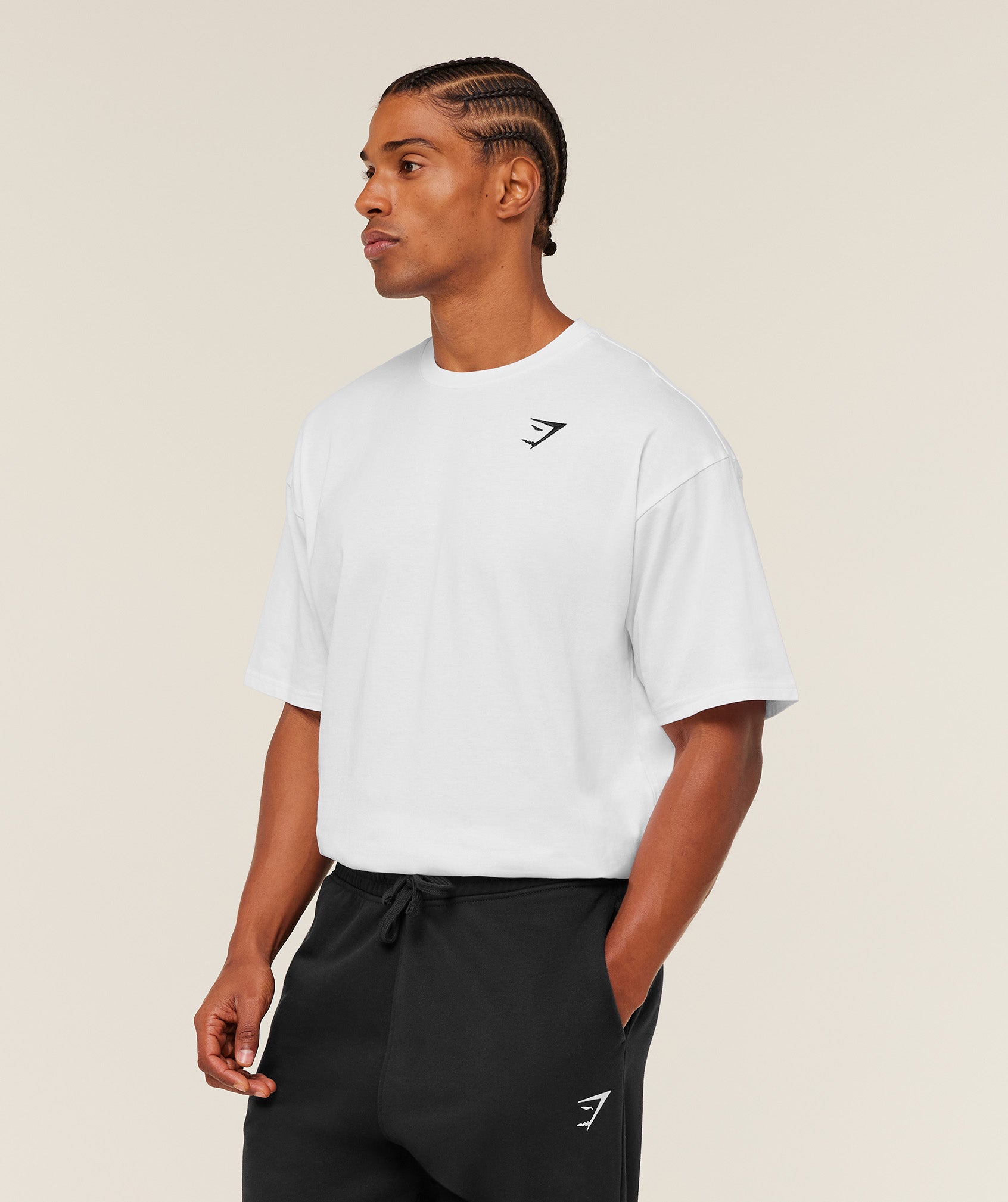 Gymshark Crest Oversized T-Shirt - GS White