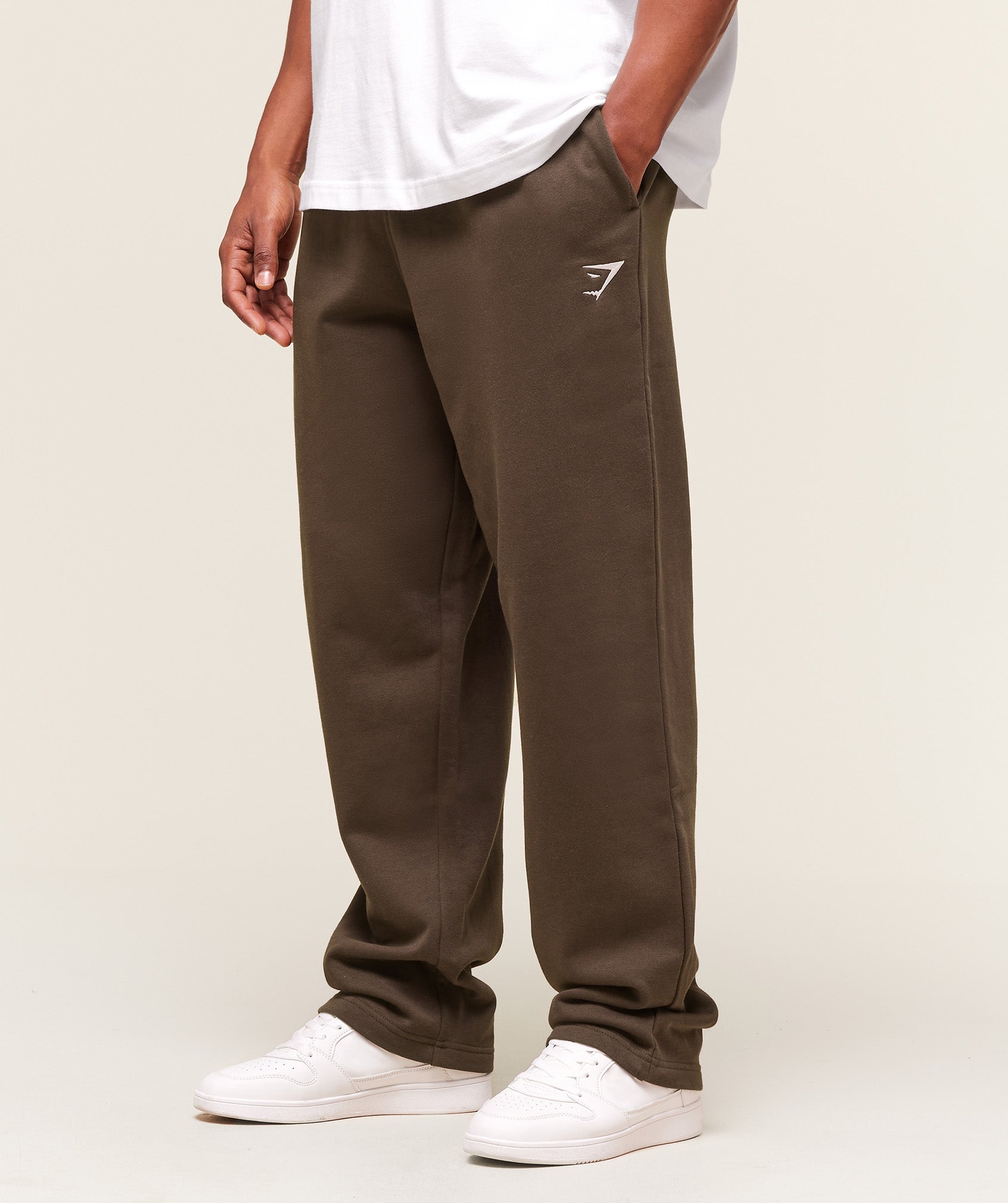 Gymshark Crest Straight Leg Joggers - Archive Brown