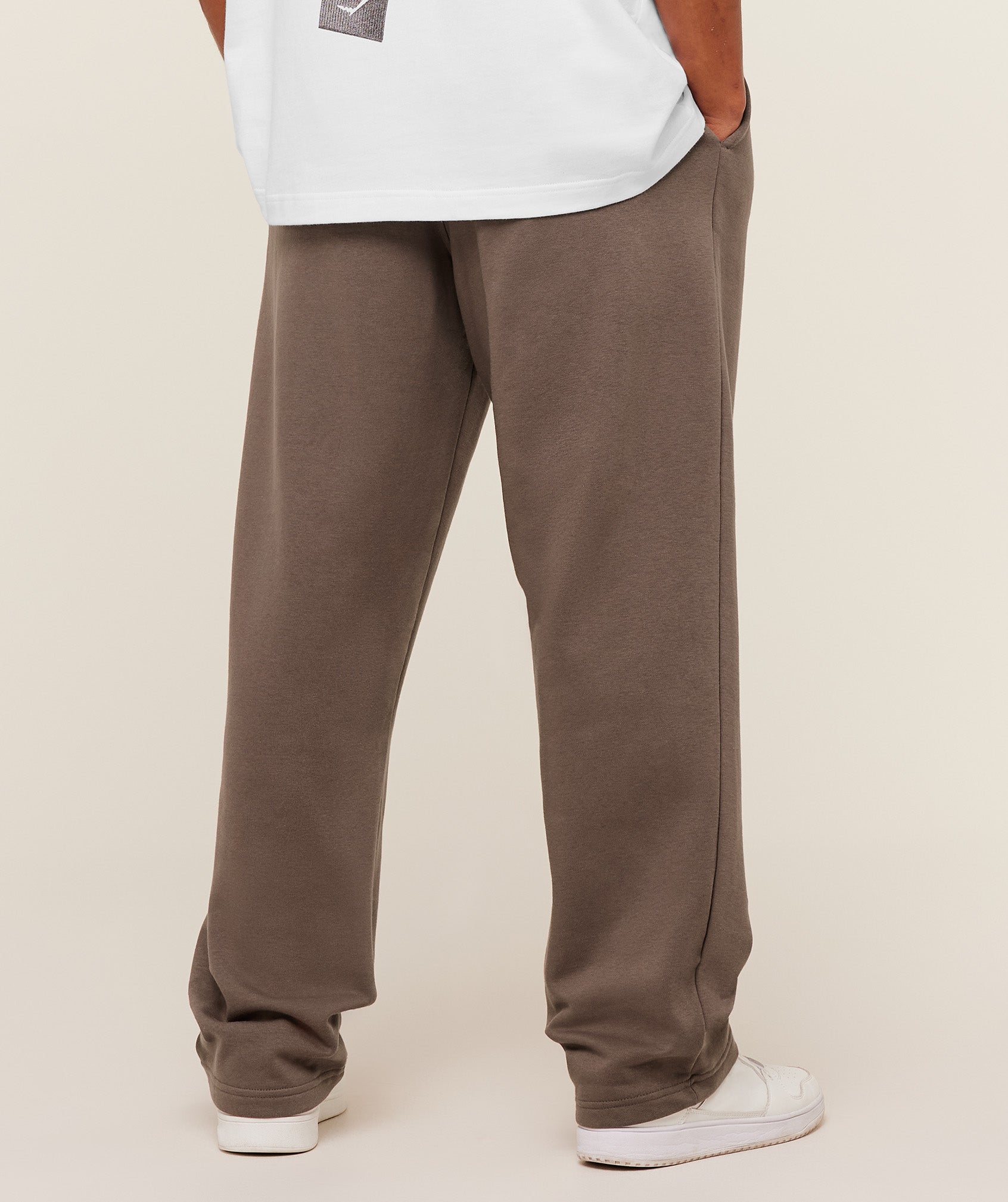 Gymshark Crest Straight Leg Joggers - Soft Brown