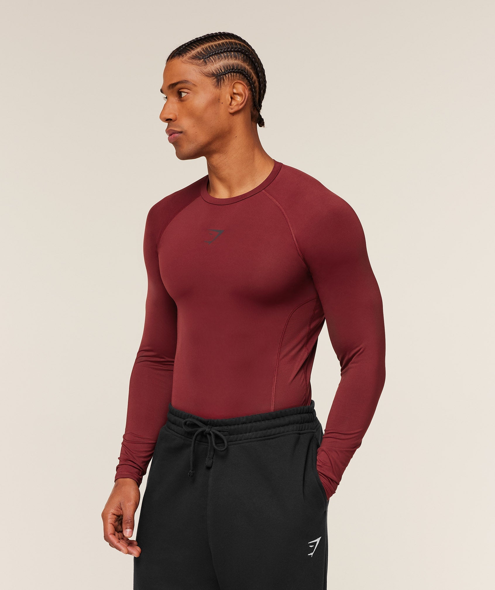 Gymshark Element Baselayer Long Sleeve T-Shirt - Sets Red