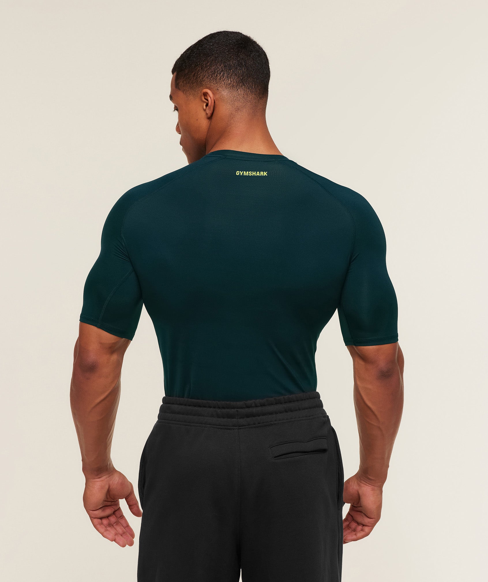 Gymshark Element Baselayer T-Shirt - Deep Petrol Blue/Sorbet Yellow