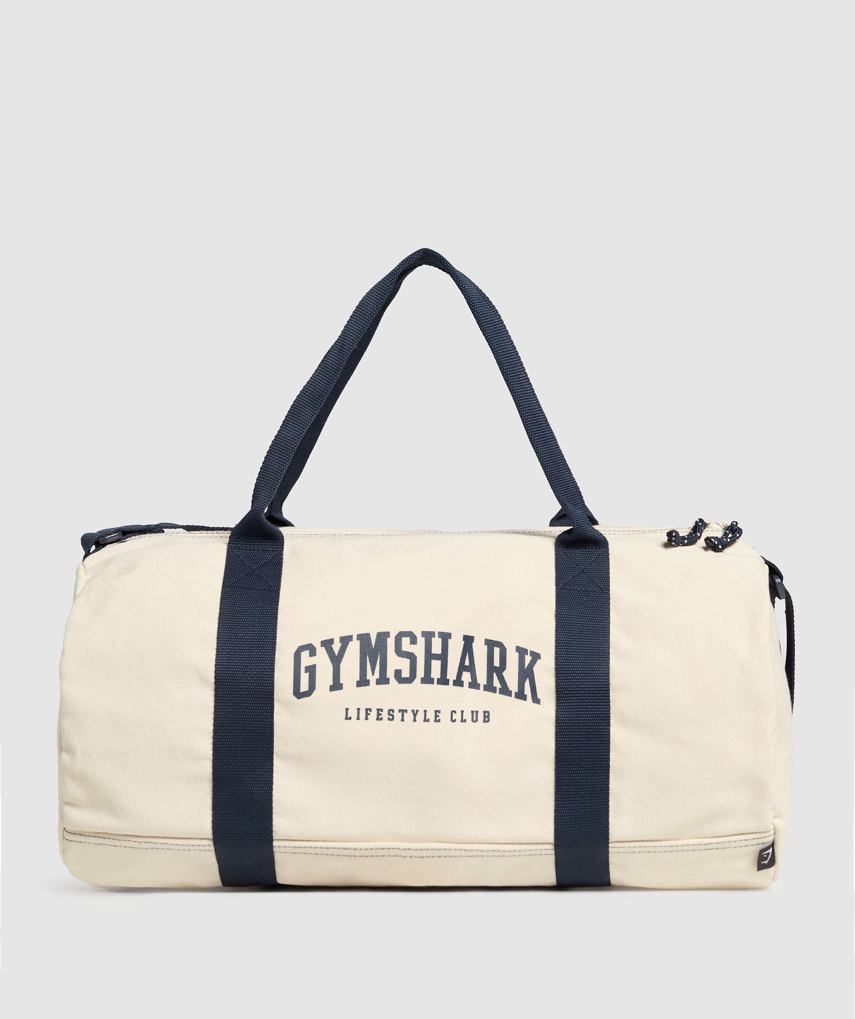 Gymshark Collegiate Canvas Duffle - Oat White/Heavy Blue