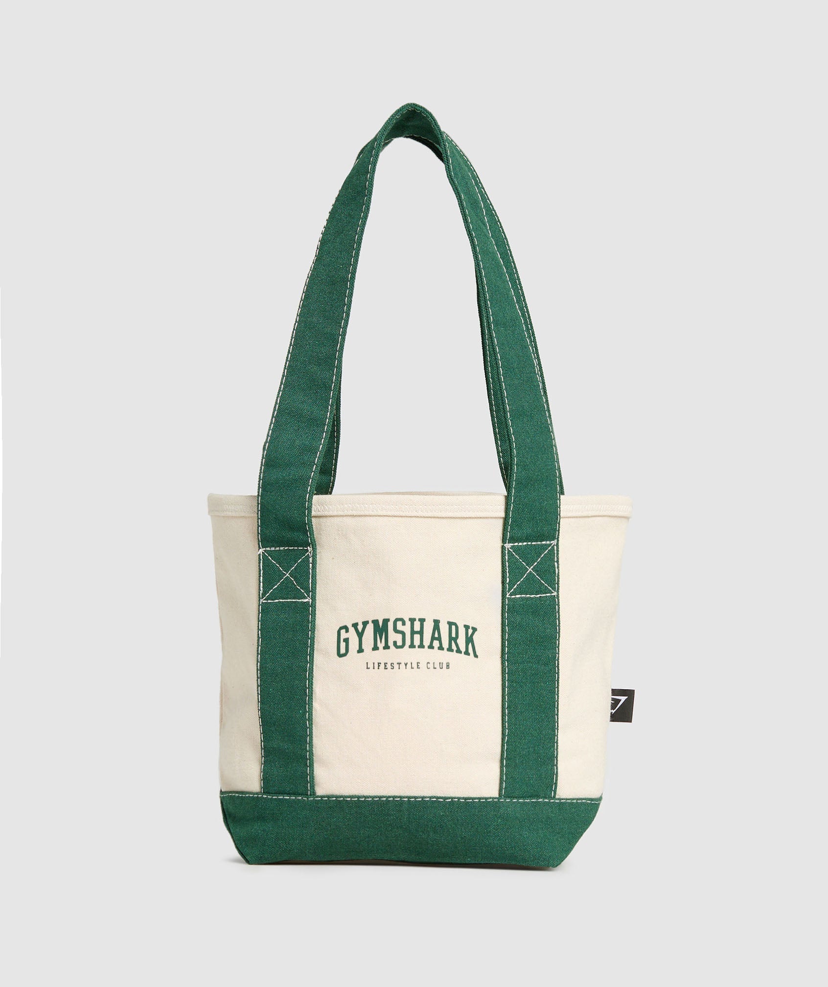 Gymshark Collegiate Mini Tote - Oat White/Classic Green