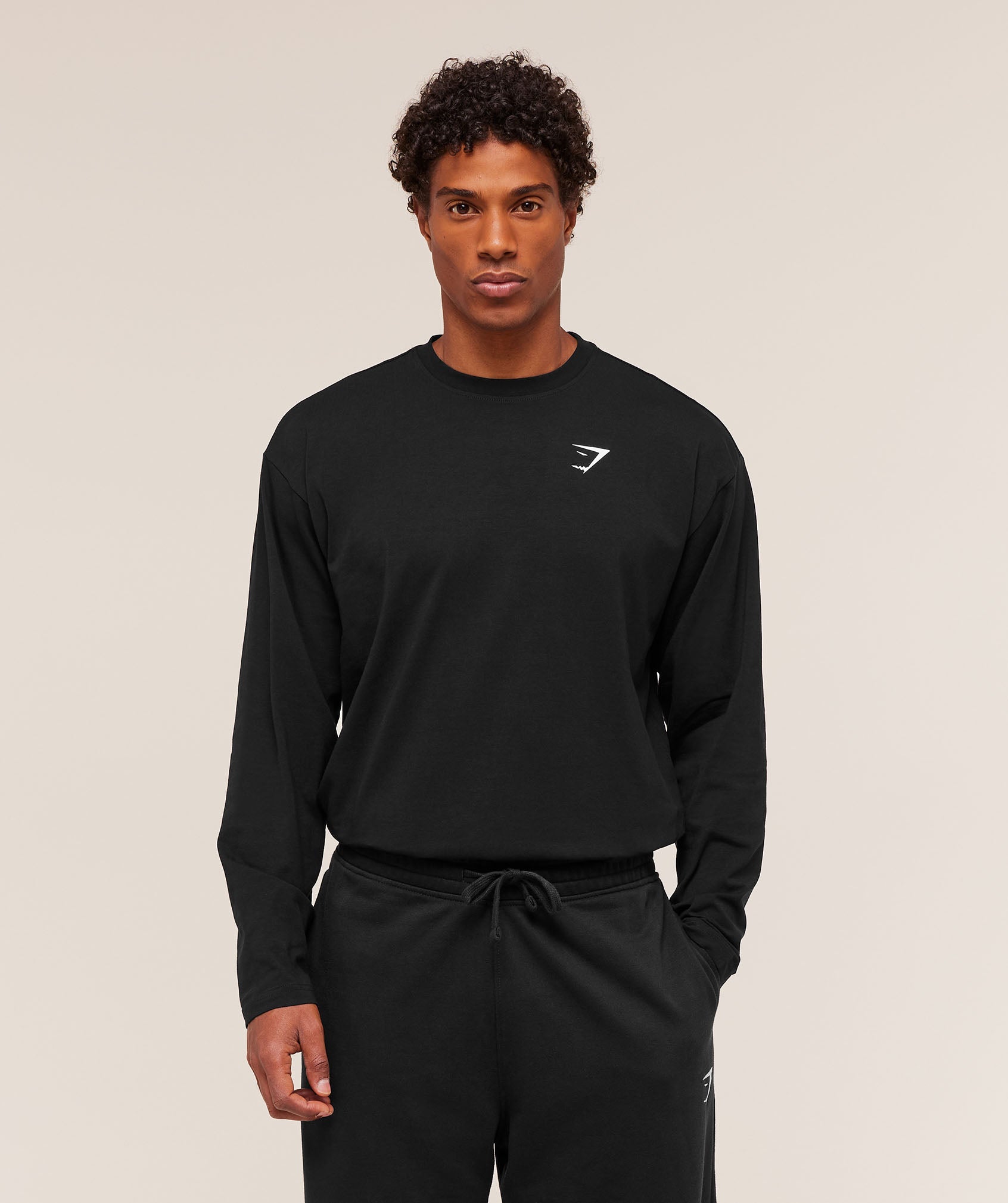Gymshark Essential Oversized Long Sleeve T-Shirt - Black