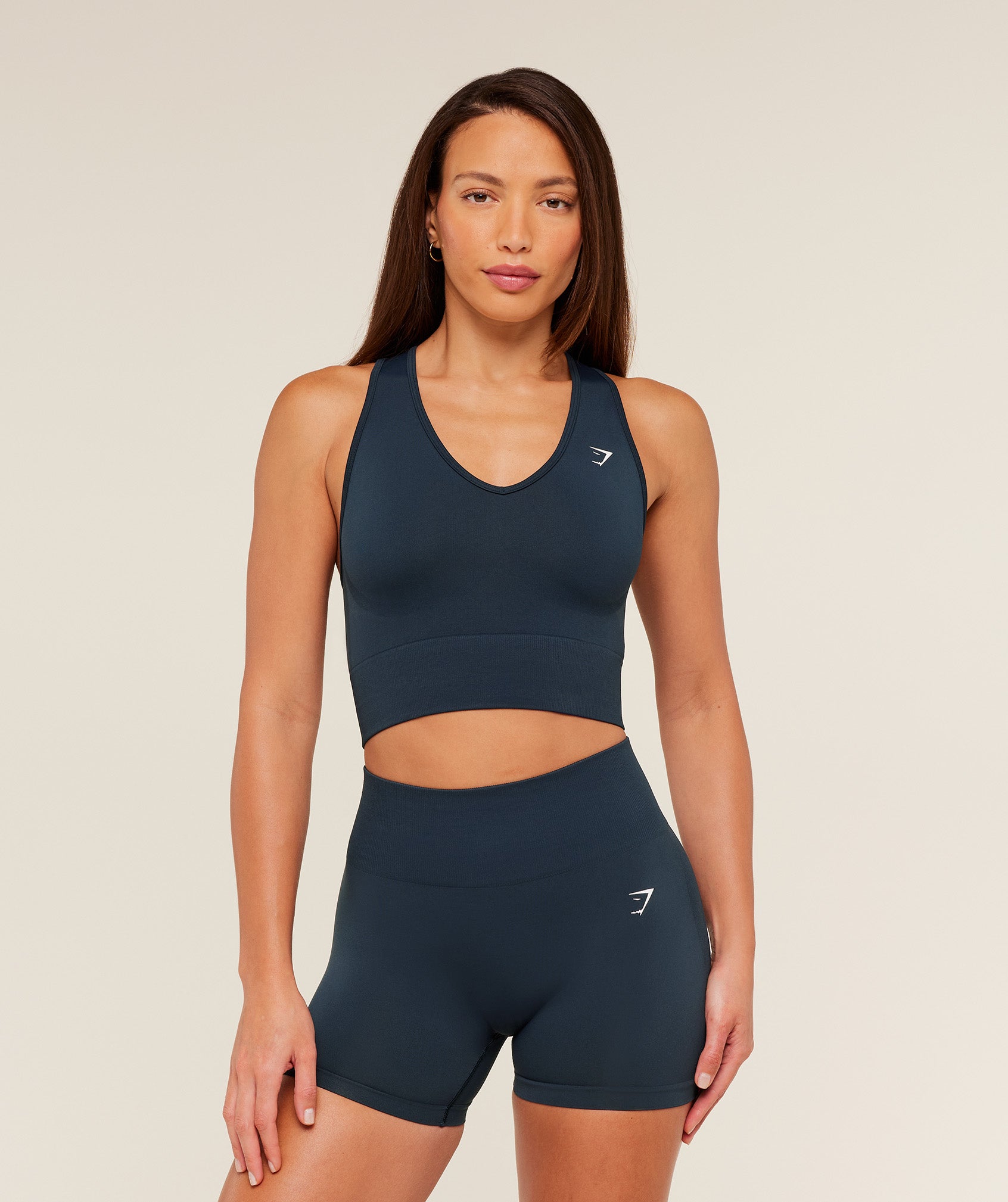 Gymshark Everyday Seamless Crop Tank - Navy