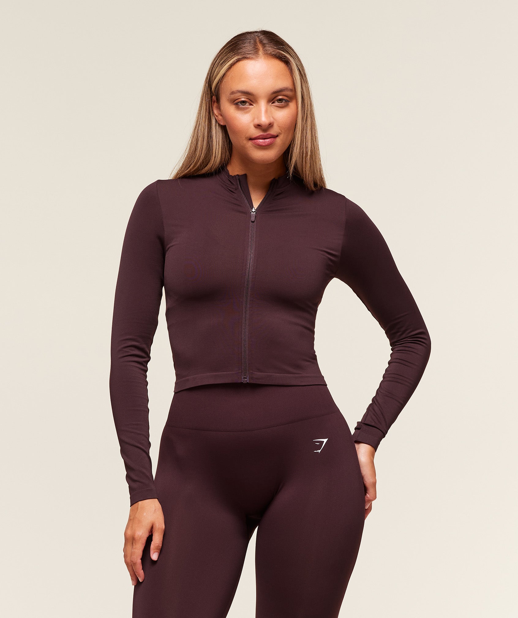 Gymshark Everyday Seamless Zip Tracktop - Cherry Purple