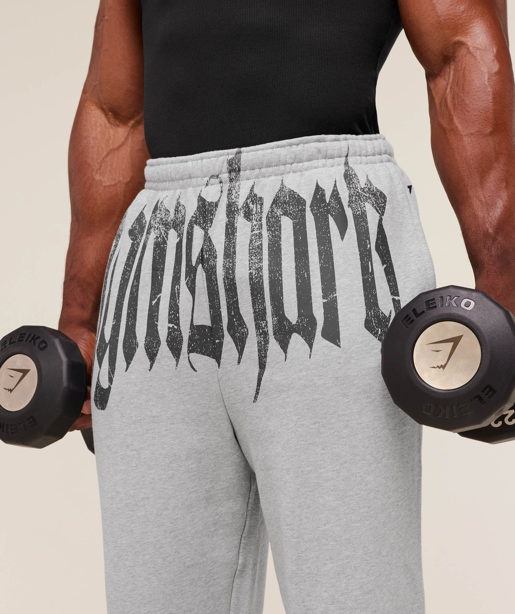 Gymshark Fade Graphic Straight Leg Jogger - Light Grey Core Marl