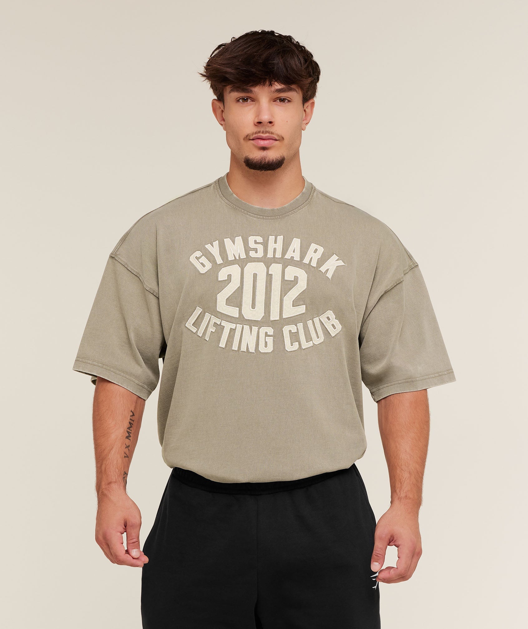 Gymshark 2012 Lifting Club T-Shirt - Linen Brown