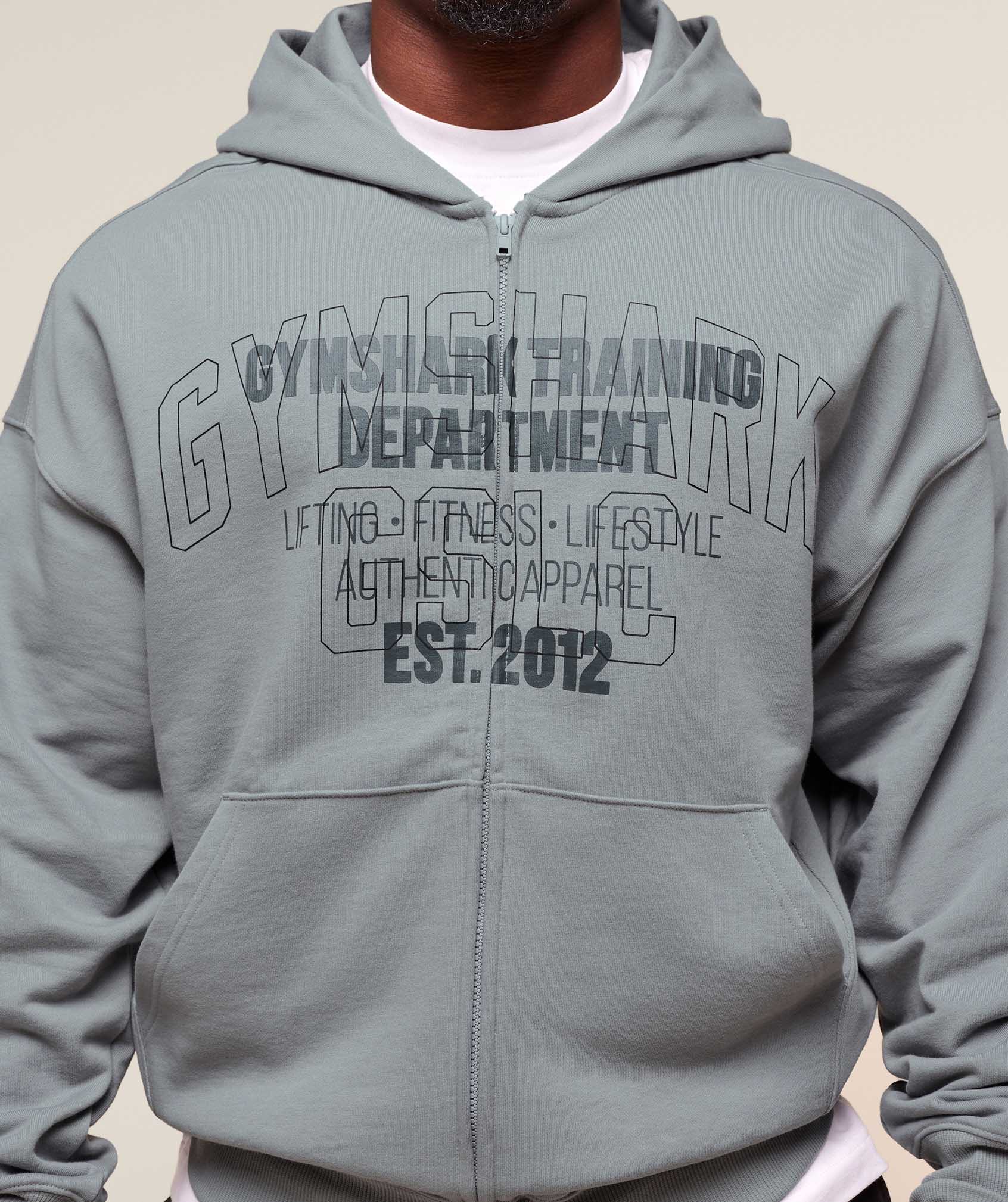 Gymshark Authentic Apparel Zip Up Hoodie - Smokey Grey