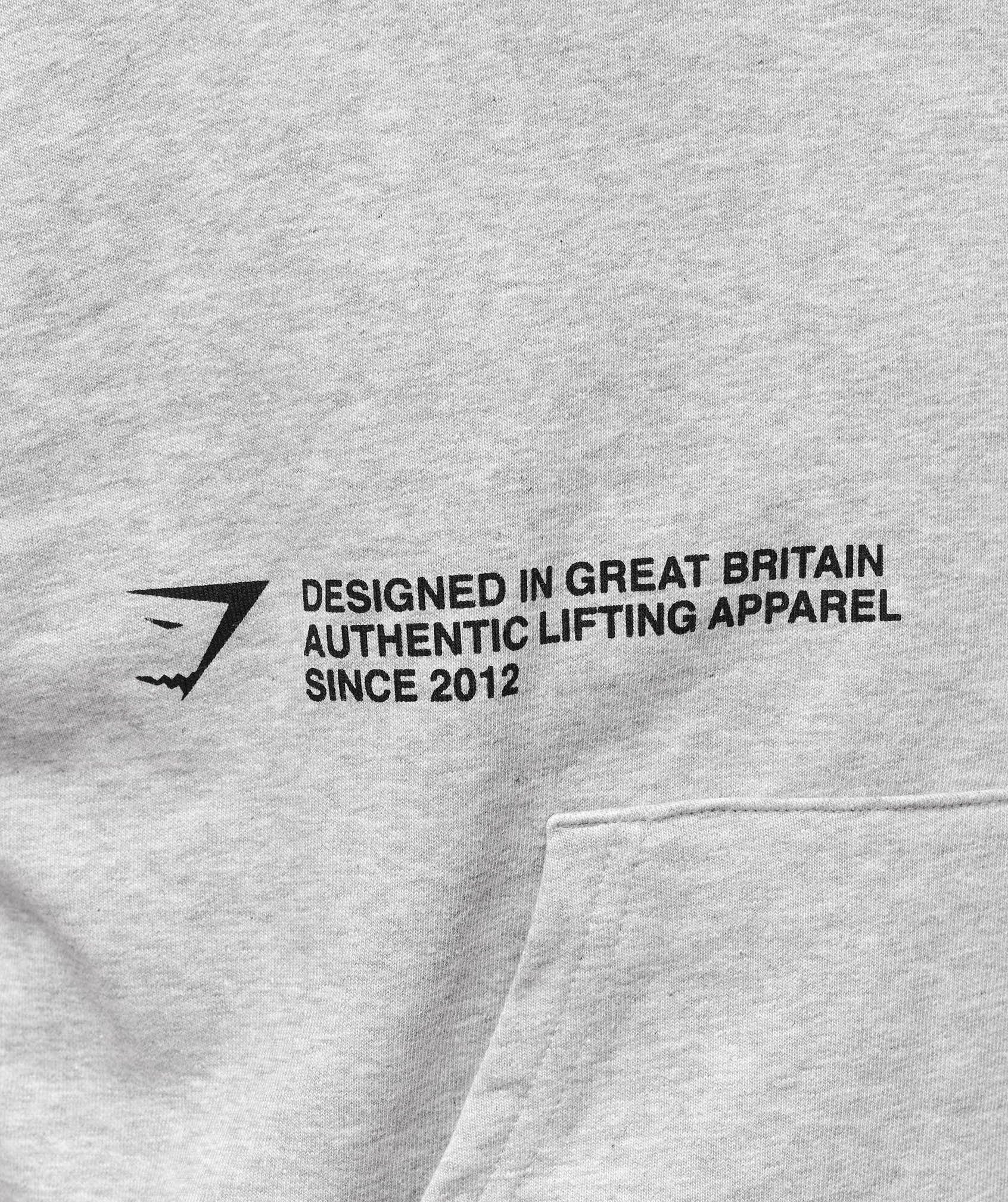 Gymshark Authentic Lifting Apparel Hoodie - Light Grey Core Marl