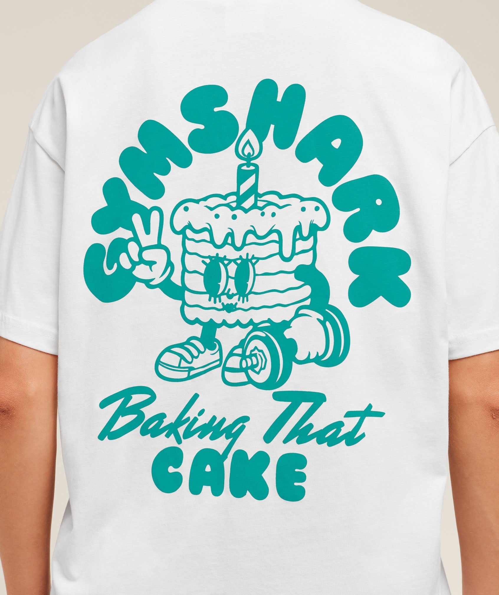 Gymshark Baking That Cake Graphic T-Shirt - GS Soft White
