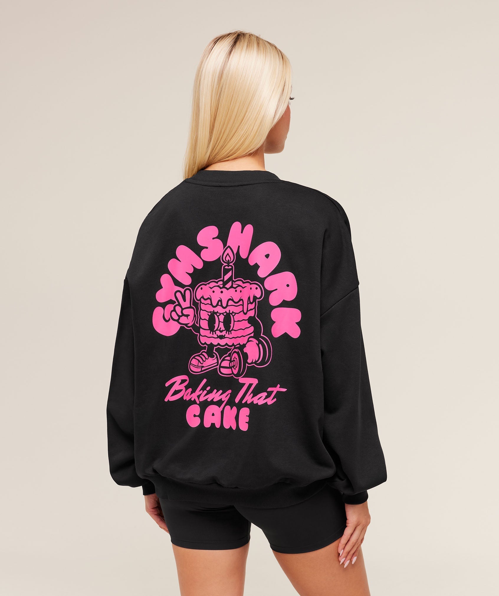 Gymshark Baking That Cake Graphic Sweatshirt - GS Black
