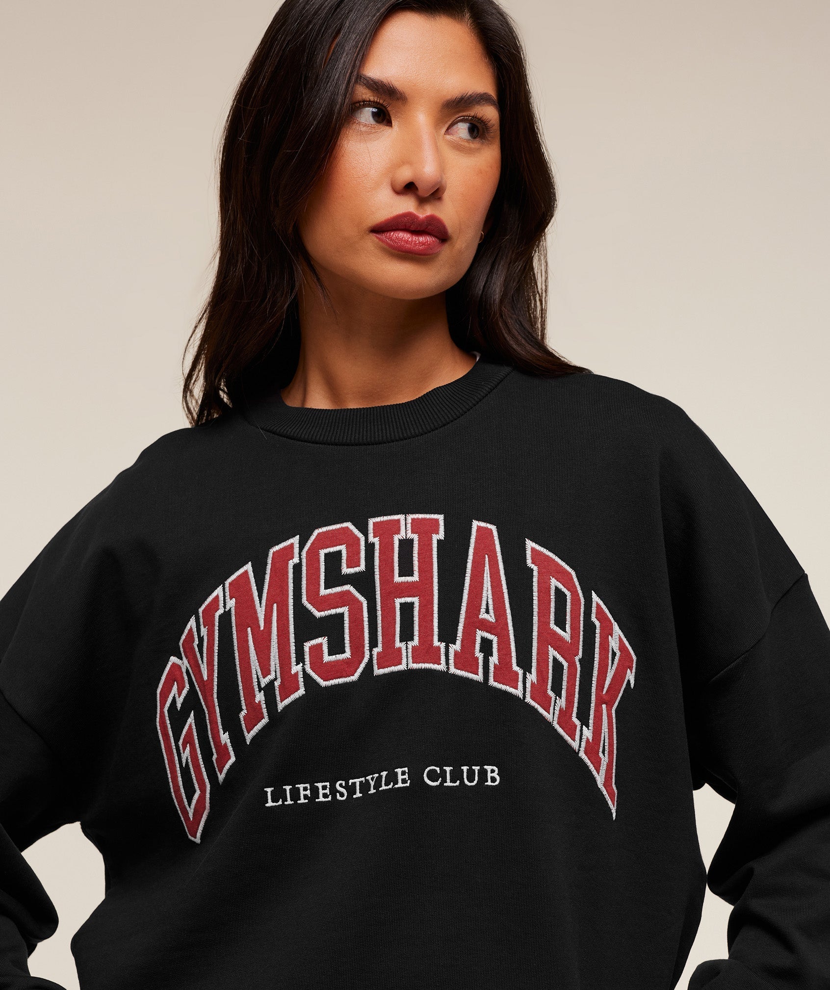Gymshark Collegiate Graphic Crew Neck Pullover - Black