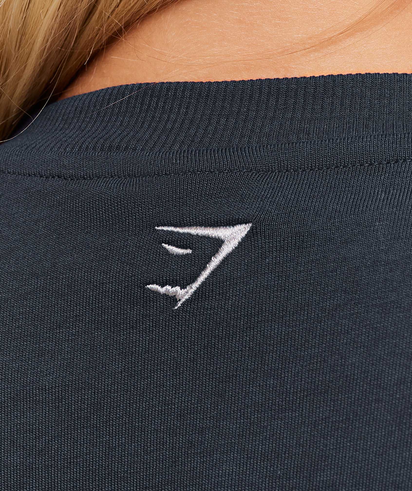 Gymshark Collegiate Graphic Long Sleeve T-Shirt - Heavy Blue