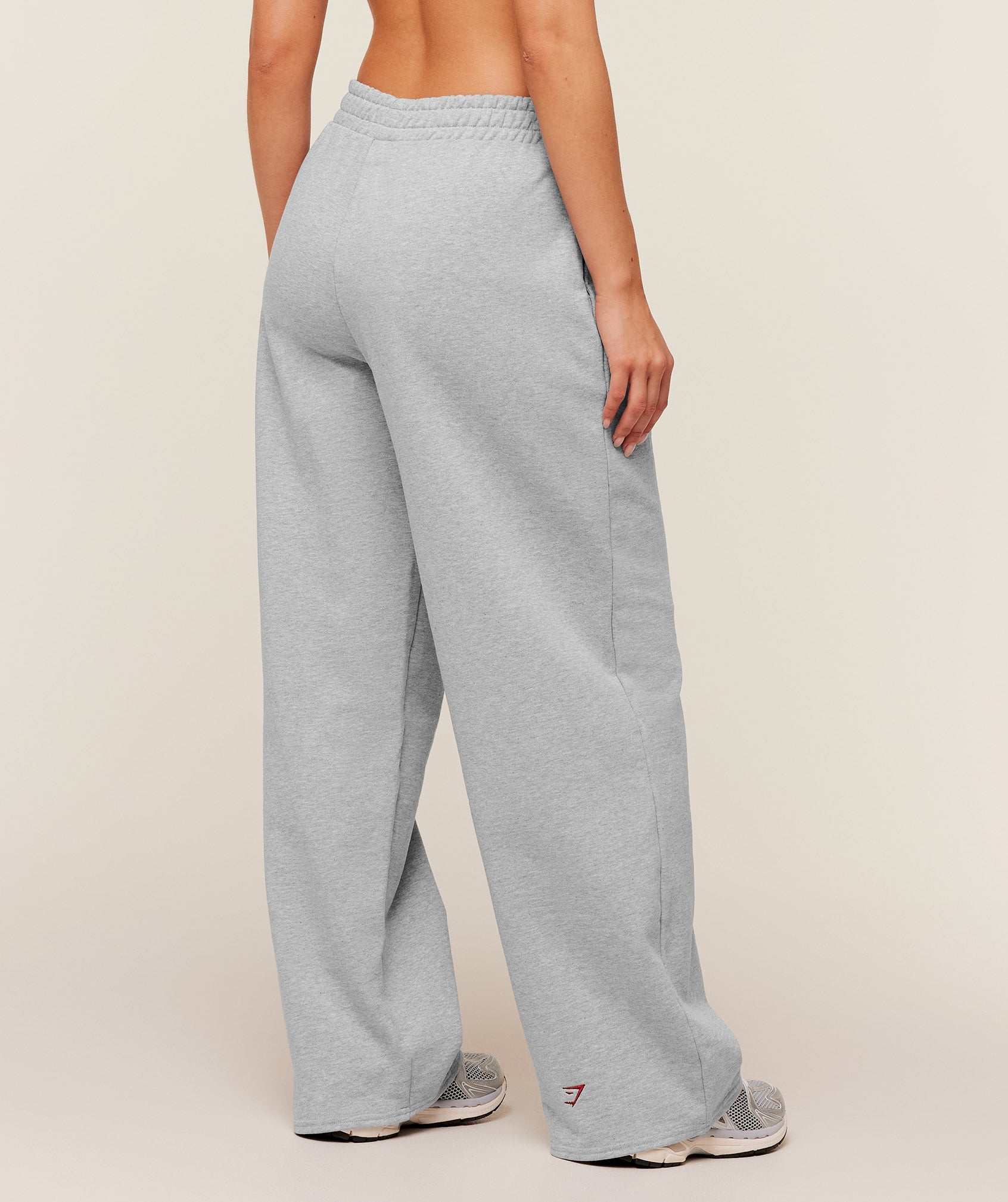 Gymshark Collegiate Graphic Straight Leg Jogger - Light Grey Core Marl