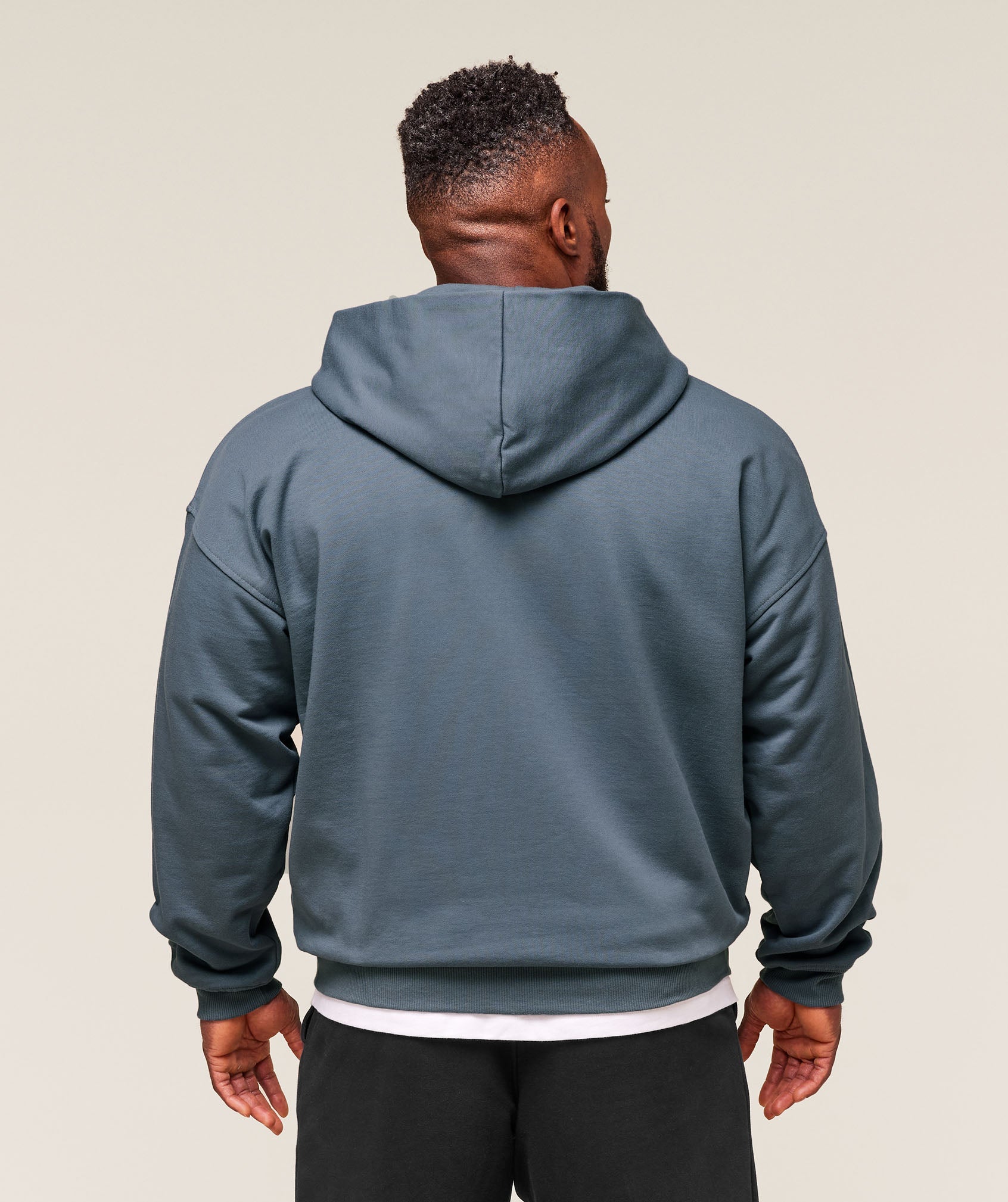 Gymshark Collegiate Script Zip Up Hoodie - Iron Blue
