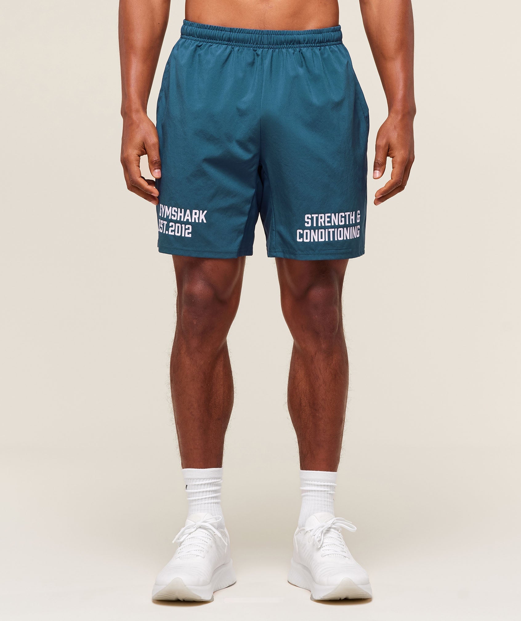 Gymshark S&C Graphic 7" Shorts - Success Blue