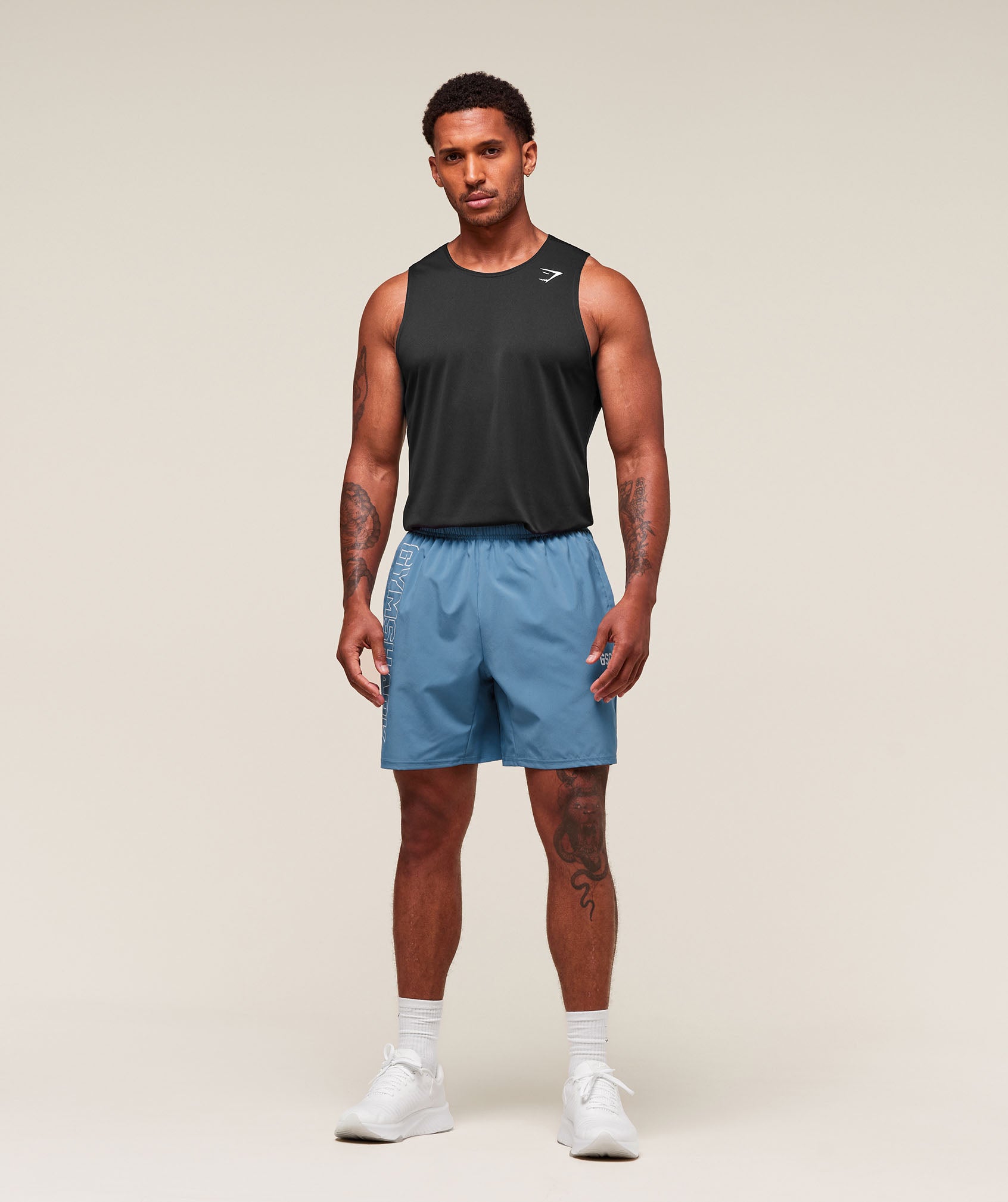 Gymshark Hybrid Athlete 7" Shorts - Classic Blue
