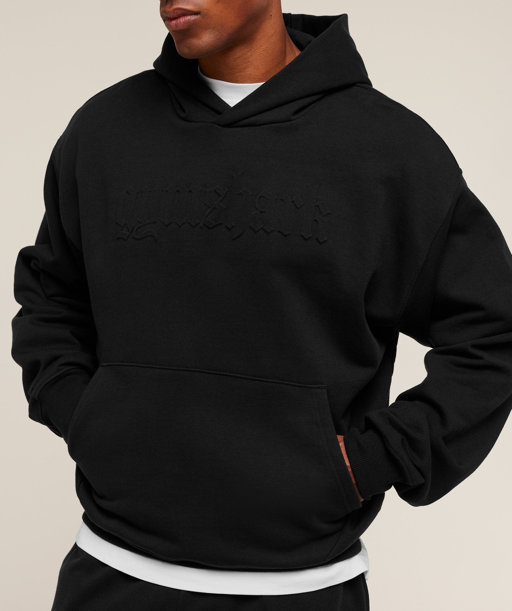 Gymshark Embossed Boxy Hoodie - Black