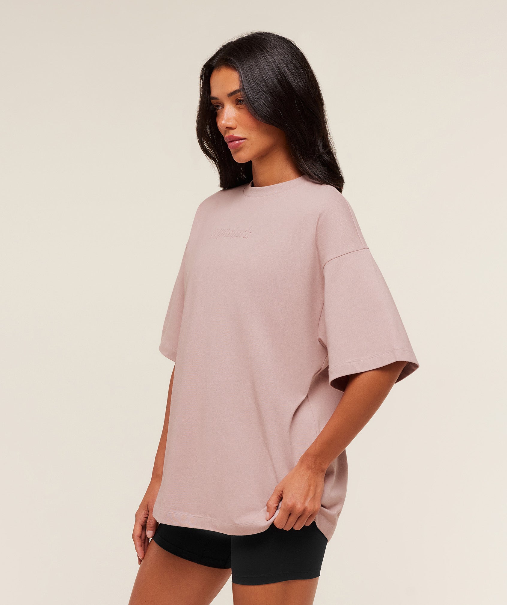 Gymshark Embossed Graphic Oversized T-Shirt - Muted Pink