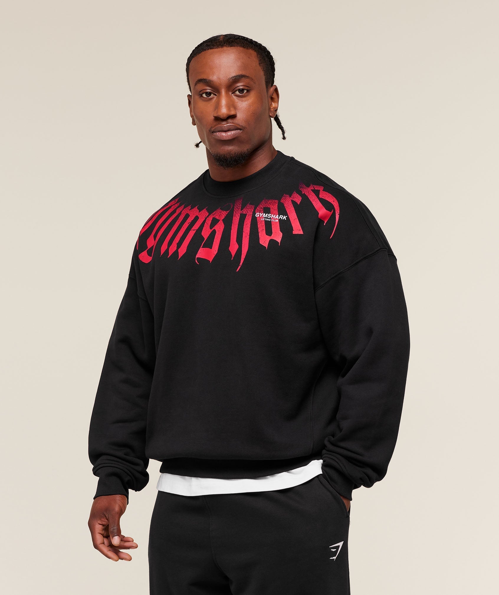 Gymshark Fade Graphic Crew - GS Black