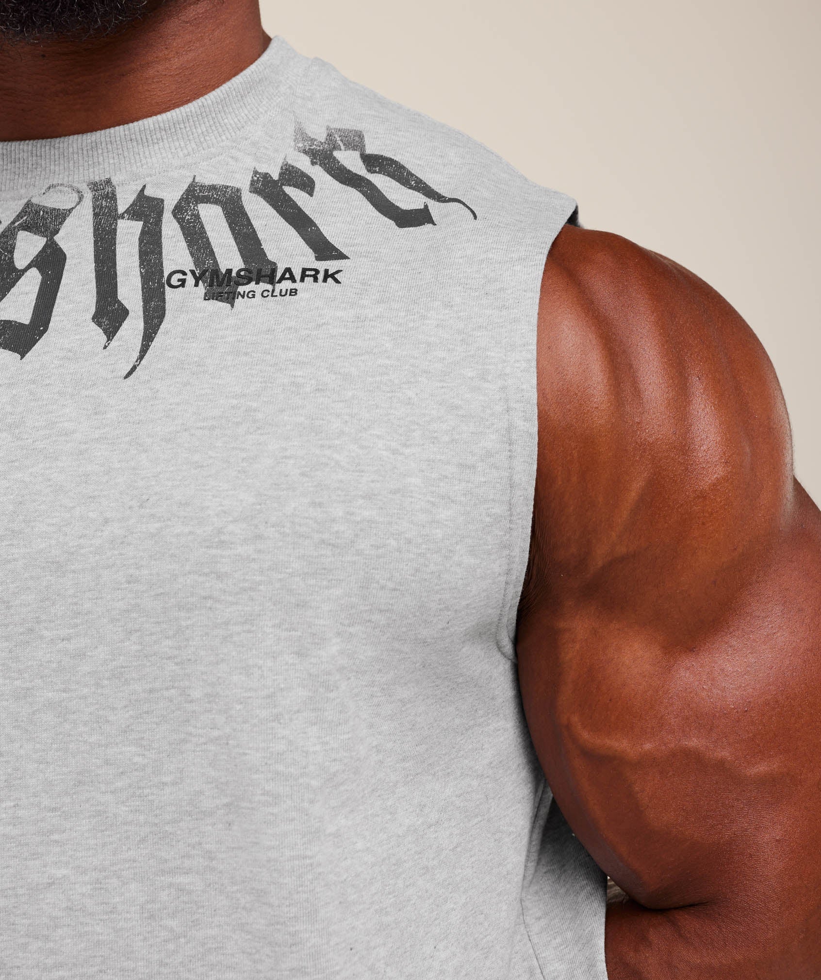 Gymshark Fade Graphic Tank - Light Grey Core Marl