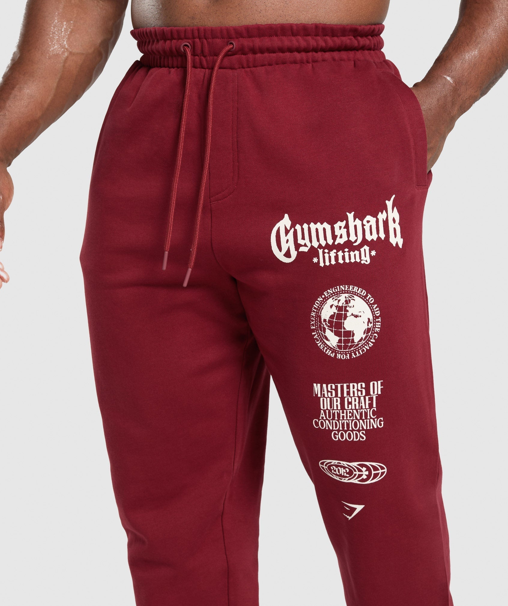 Gymshark Global Lifting Oversized Essential Joggers - Sets Red