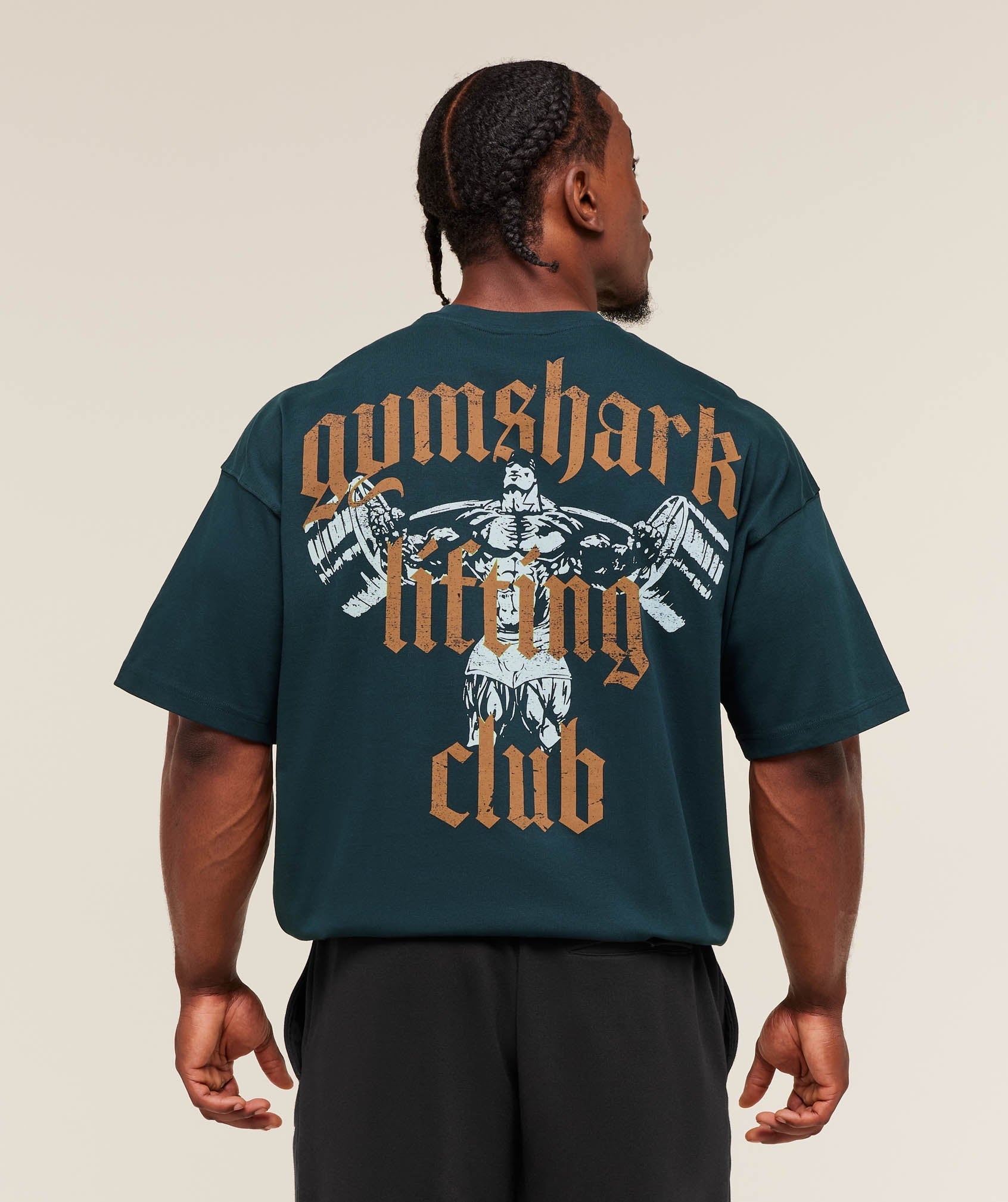 Gymshark Lifting Club T-Shirt - Deep Petrol Blue/Antique Gold