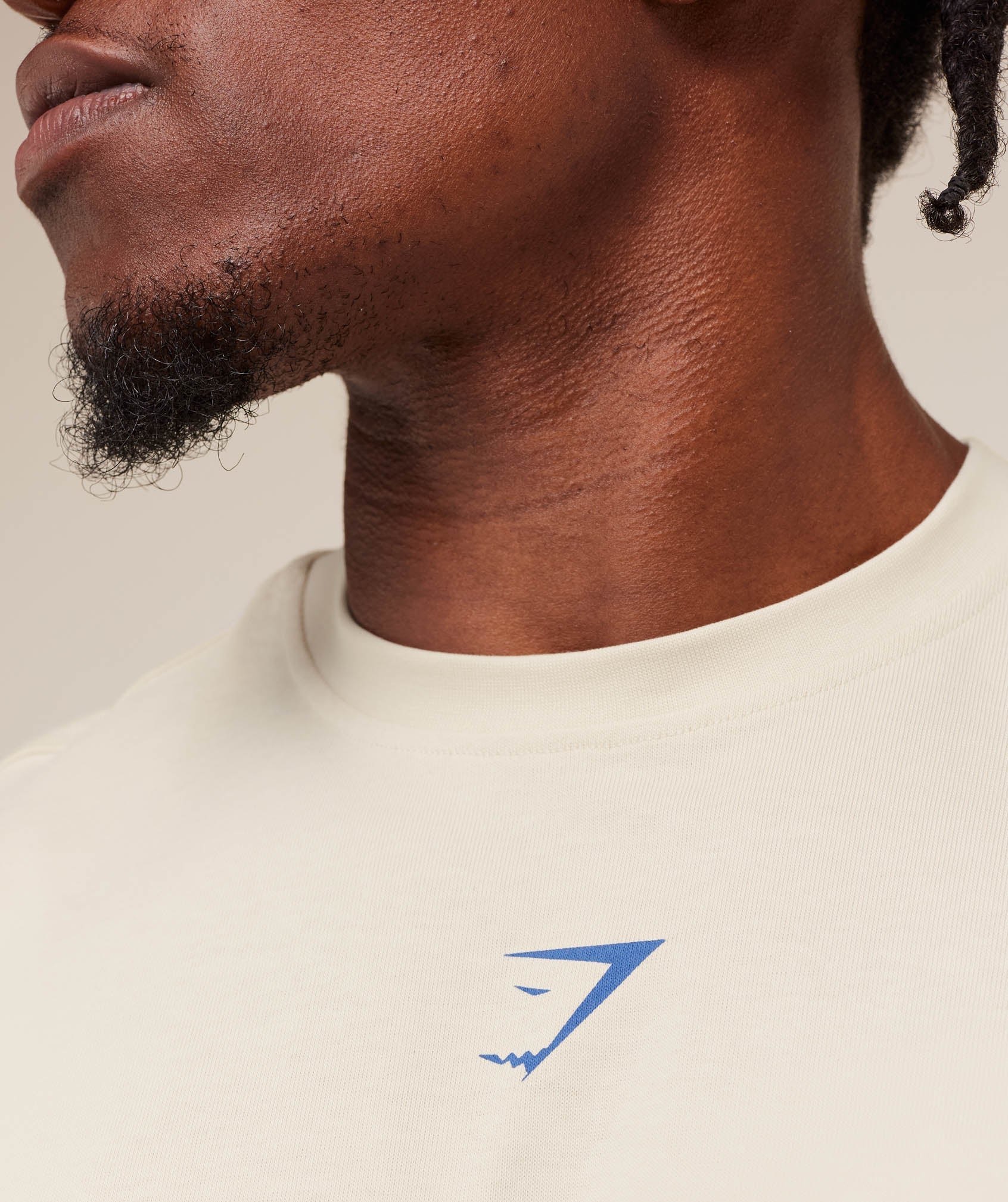 Gymshark Lifting Club T-Shirt - Oat White/Compound Blue