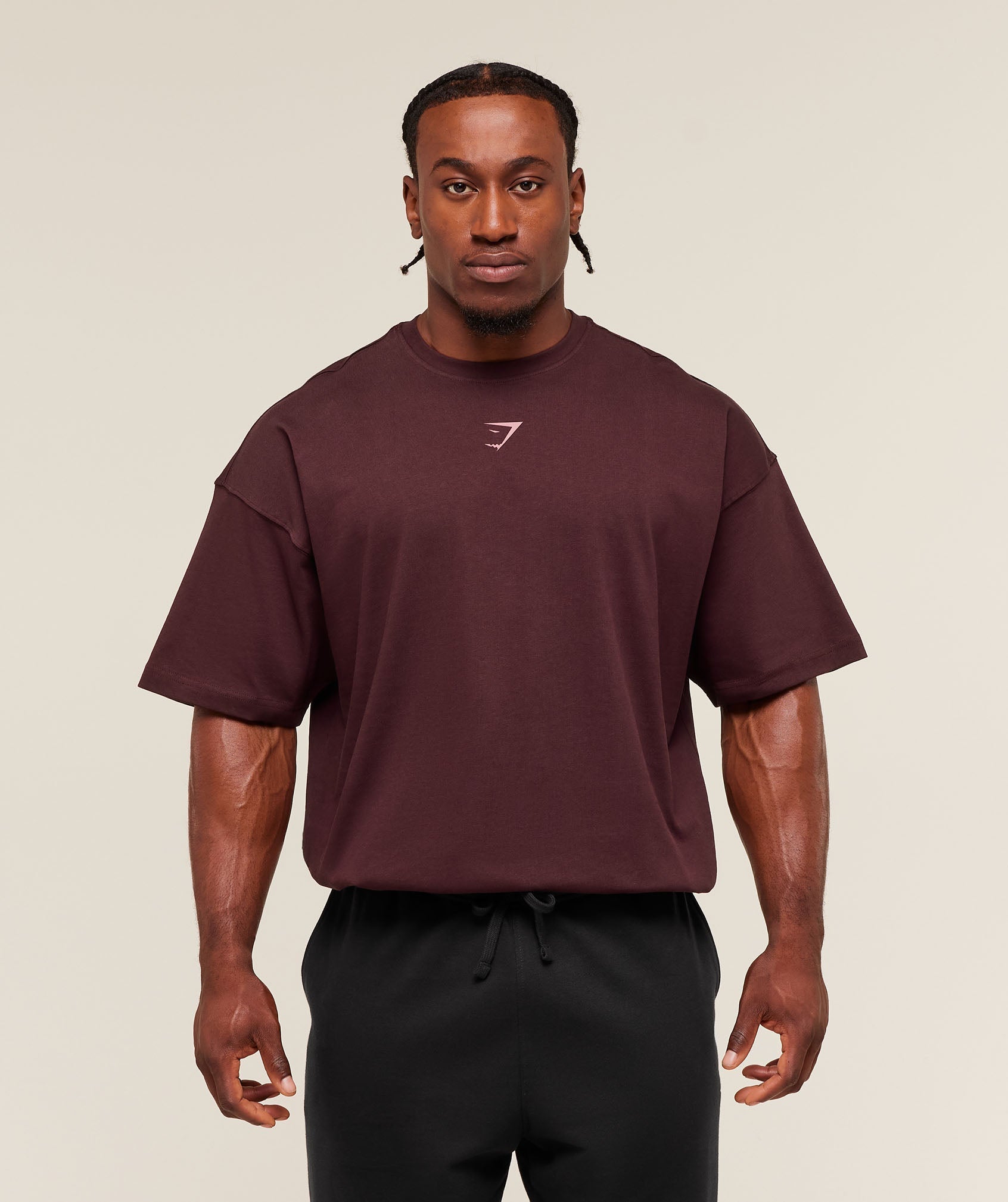 Gymshark Lifting Club T-Shirt - Rich Maroon/Reset Pink