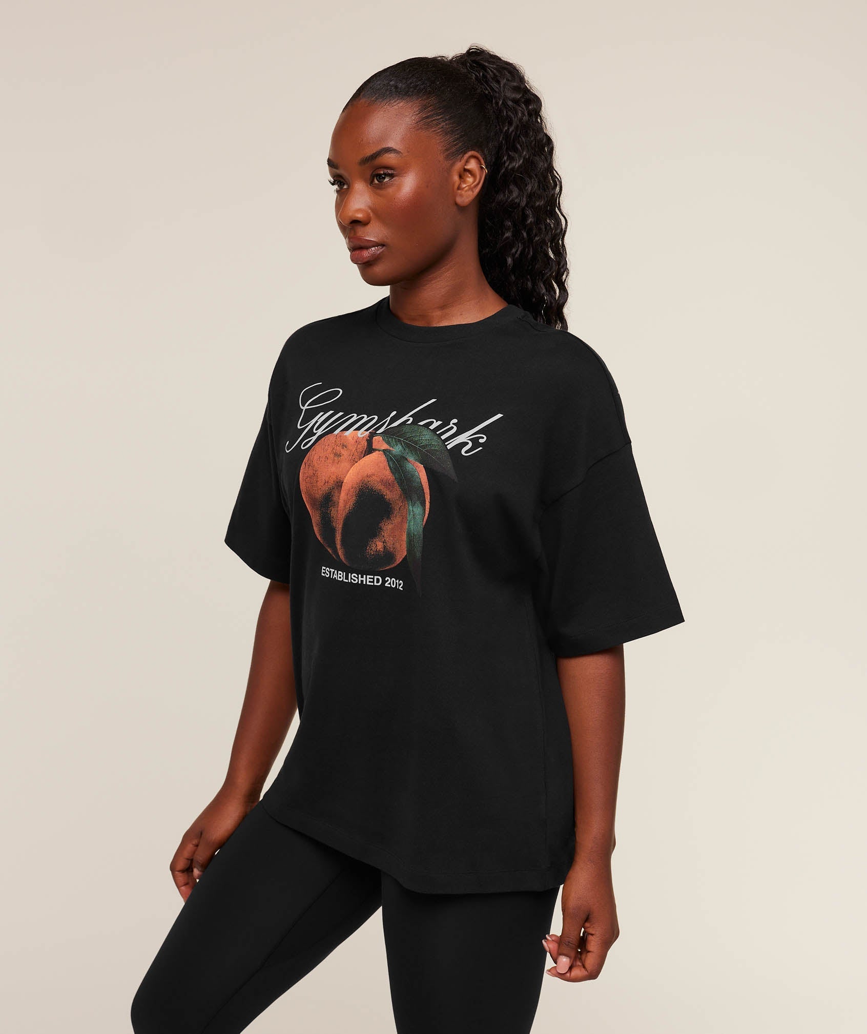 Gymshark Juicy Peach Short Sleeve T-Shirt - Black