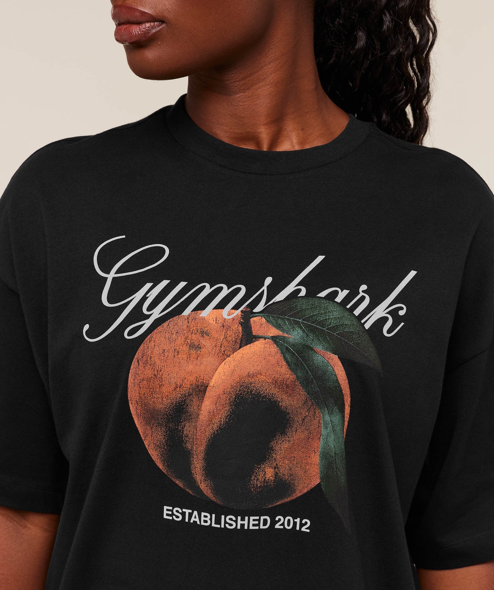 Gymshark Juicy Peach Short Sleeve T-Shirt - Black