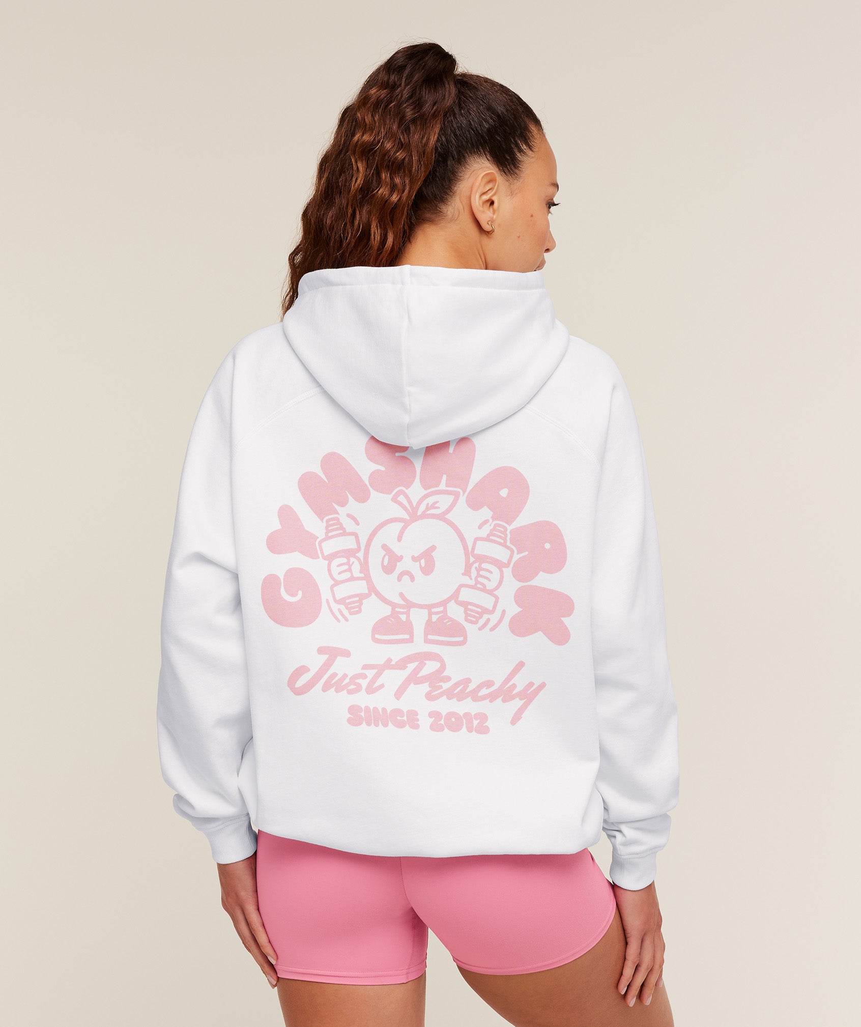 Gymshark Just Peachy Graphic Hoodie - GS White