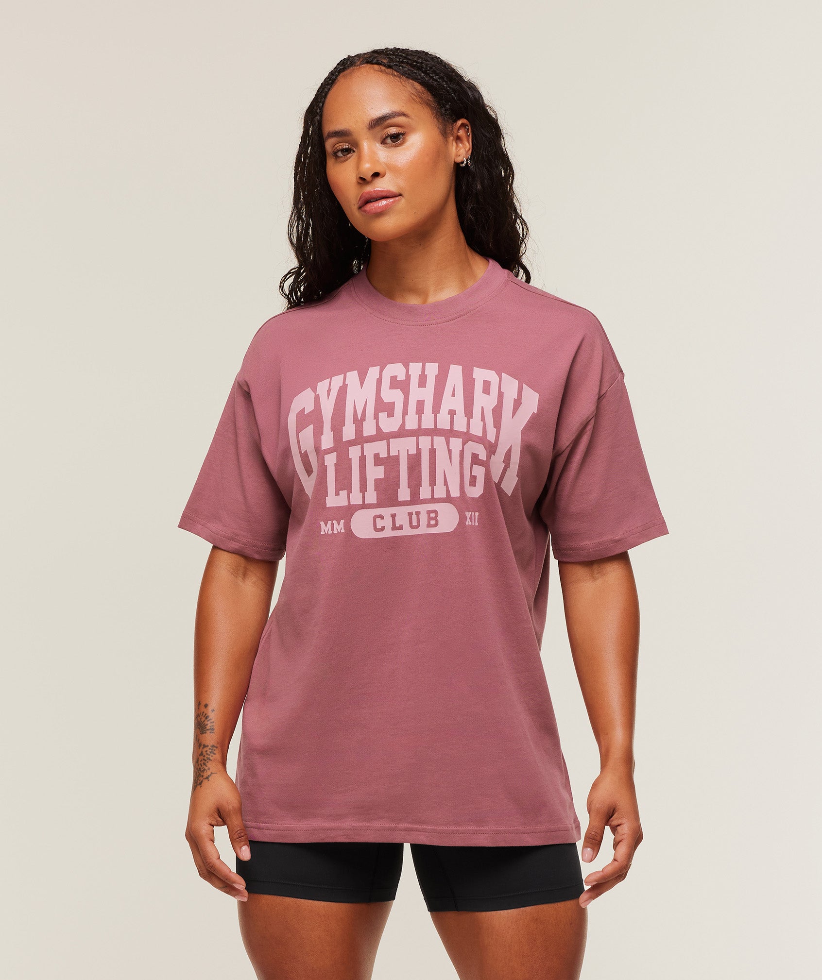 Gymshark Lifting Club Graphic Oversized T-Shirt - Reset Pink