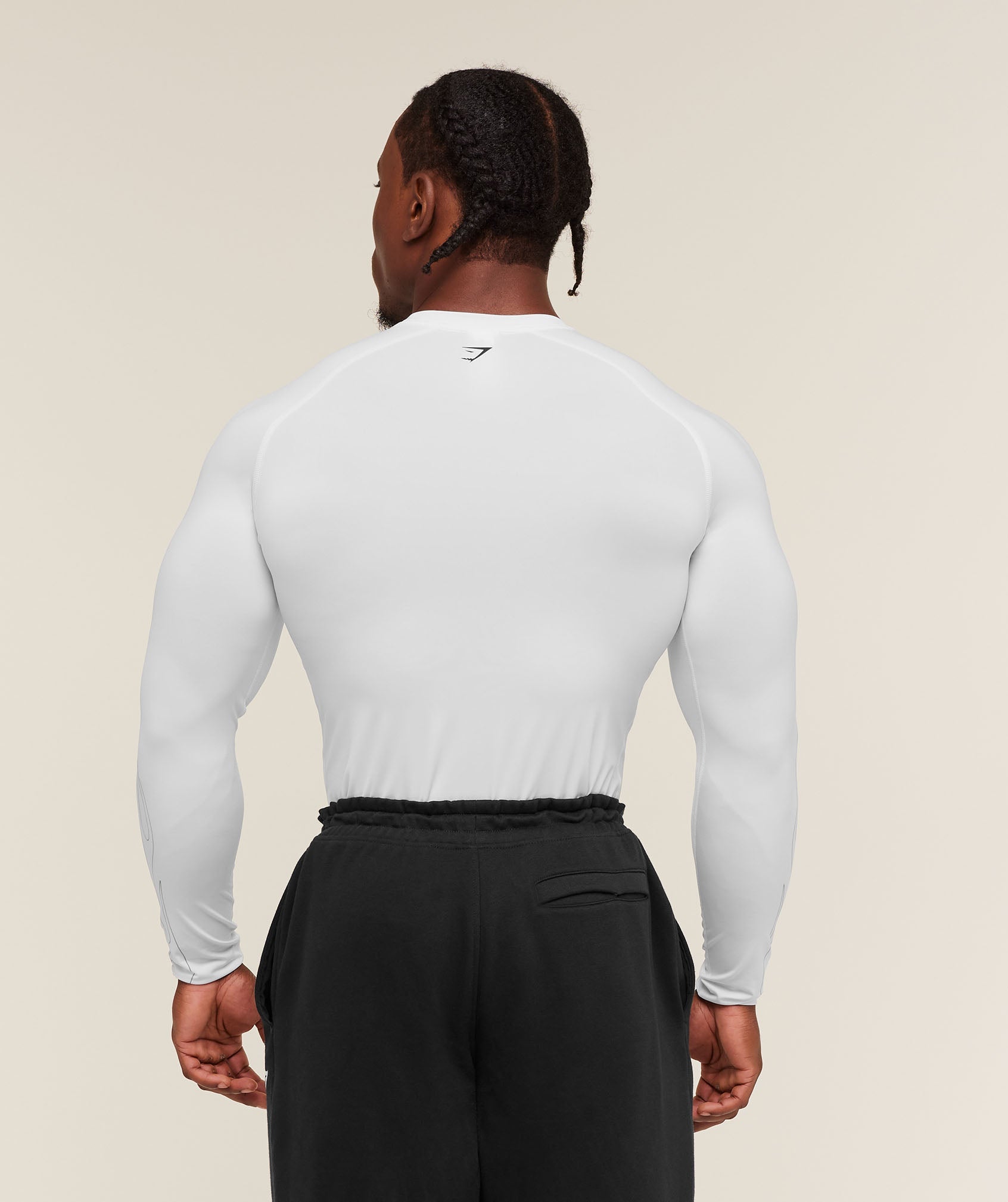 Gymshark Outline Graphic Long Sleeve Baselayer - White
