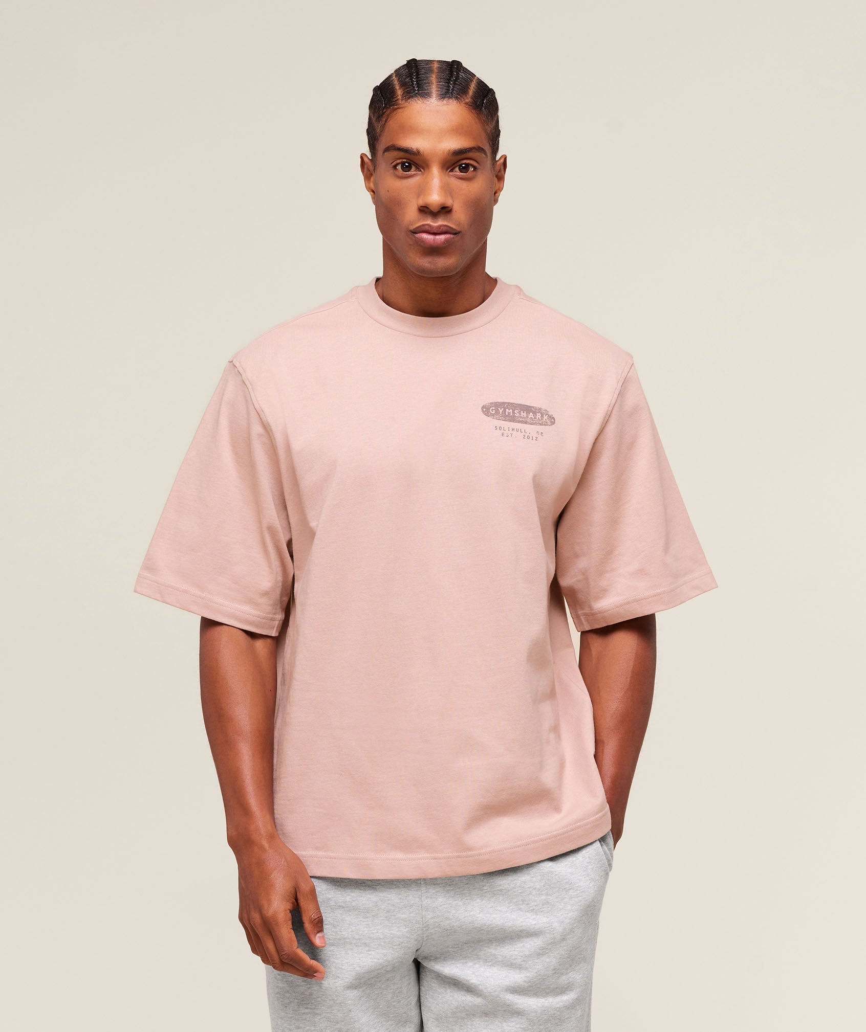 Gymshark For The Lifters Boxy T-Shirt - Rest Pink