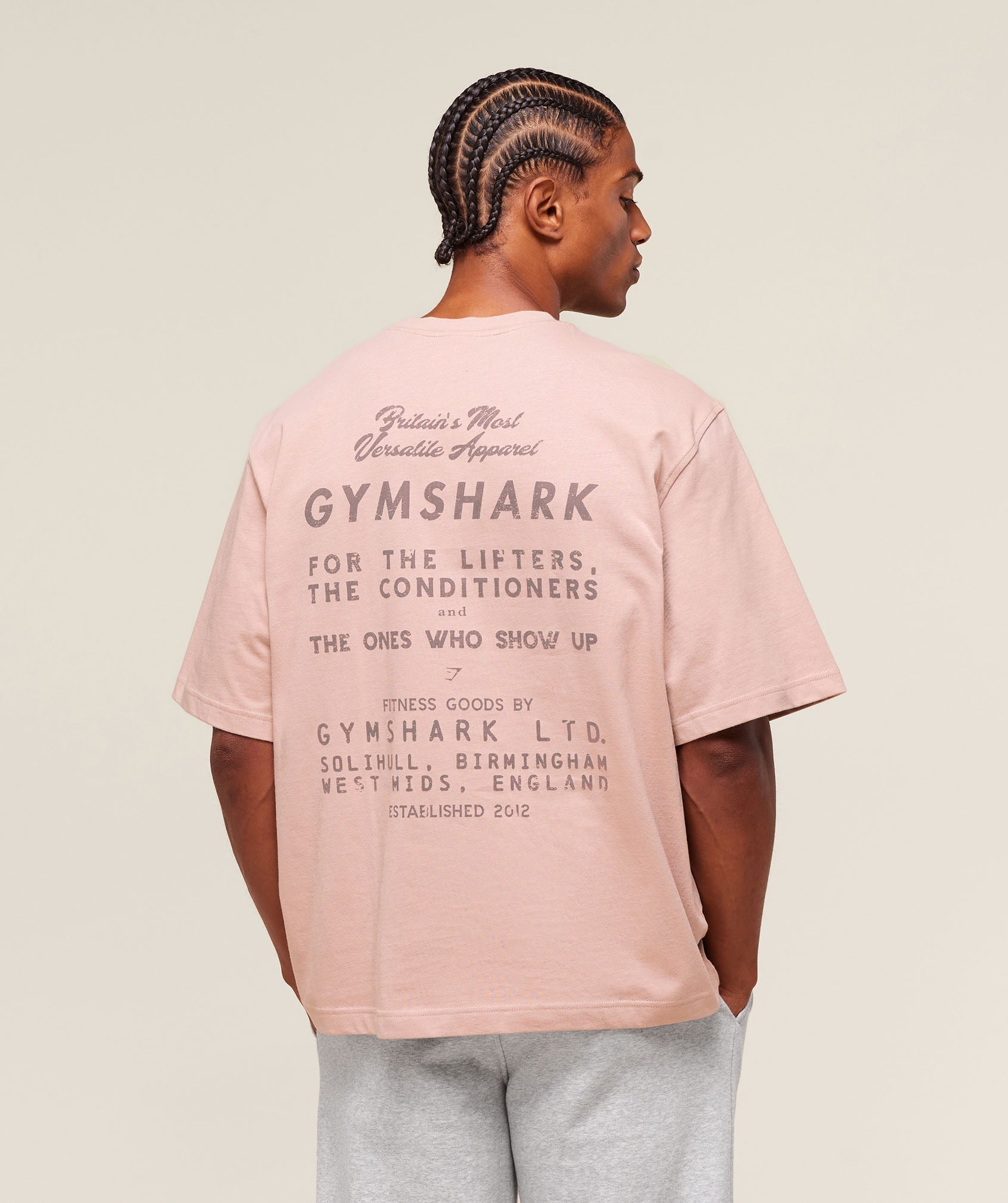Gymshark For The Lifters Boxy T-Shirt - Rest Pink