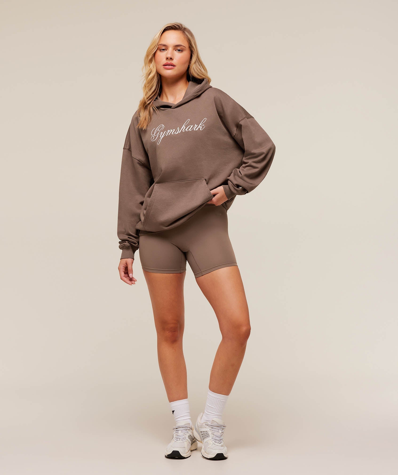 Gymshark All Seasons Graphic Hoodie - Soft Brown