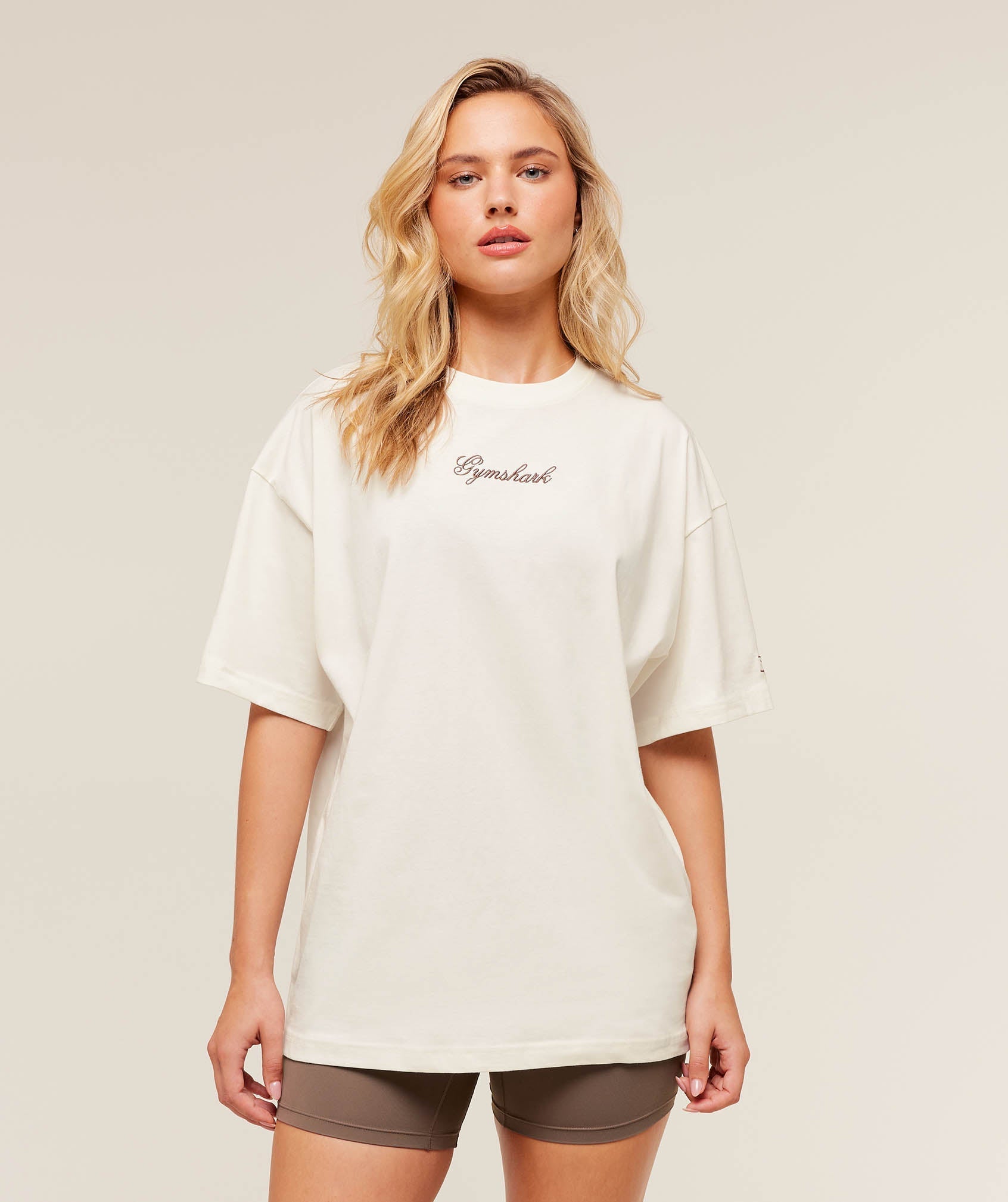 Gymshark All Seasons Graphic Short Sleeve T-Shirt - GS Soft White