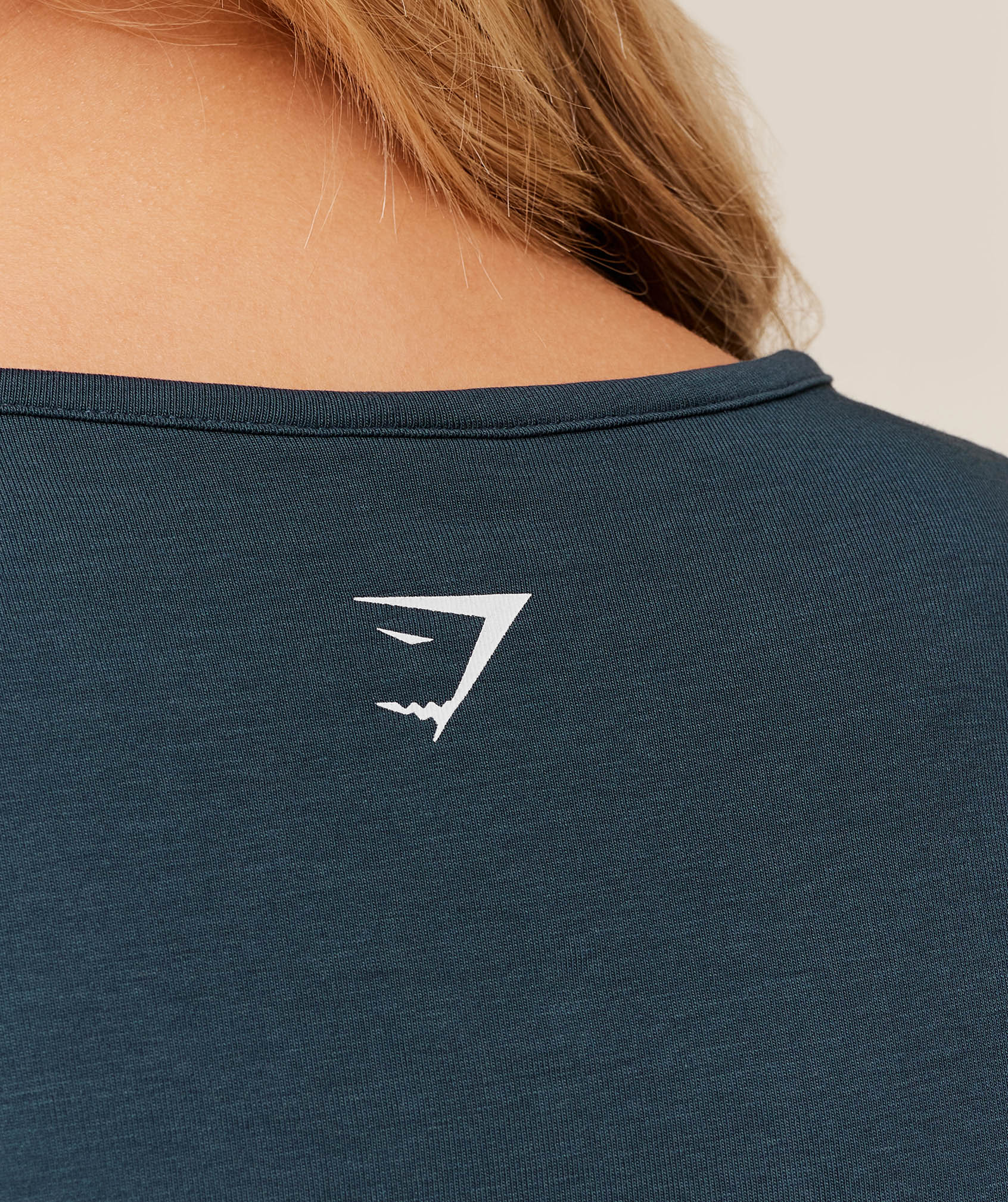 Gymshark Worn Crest Graphic Baby Tee - GS Stealth Blue