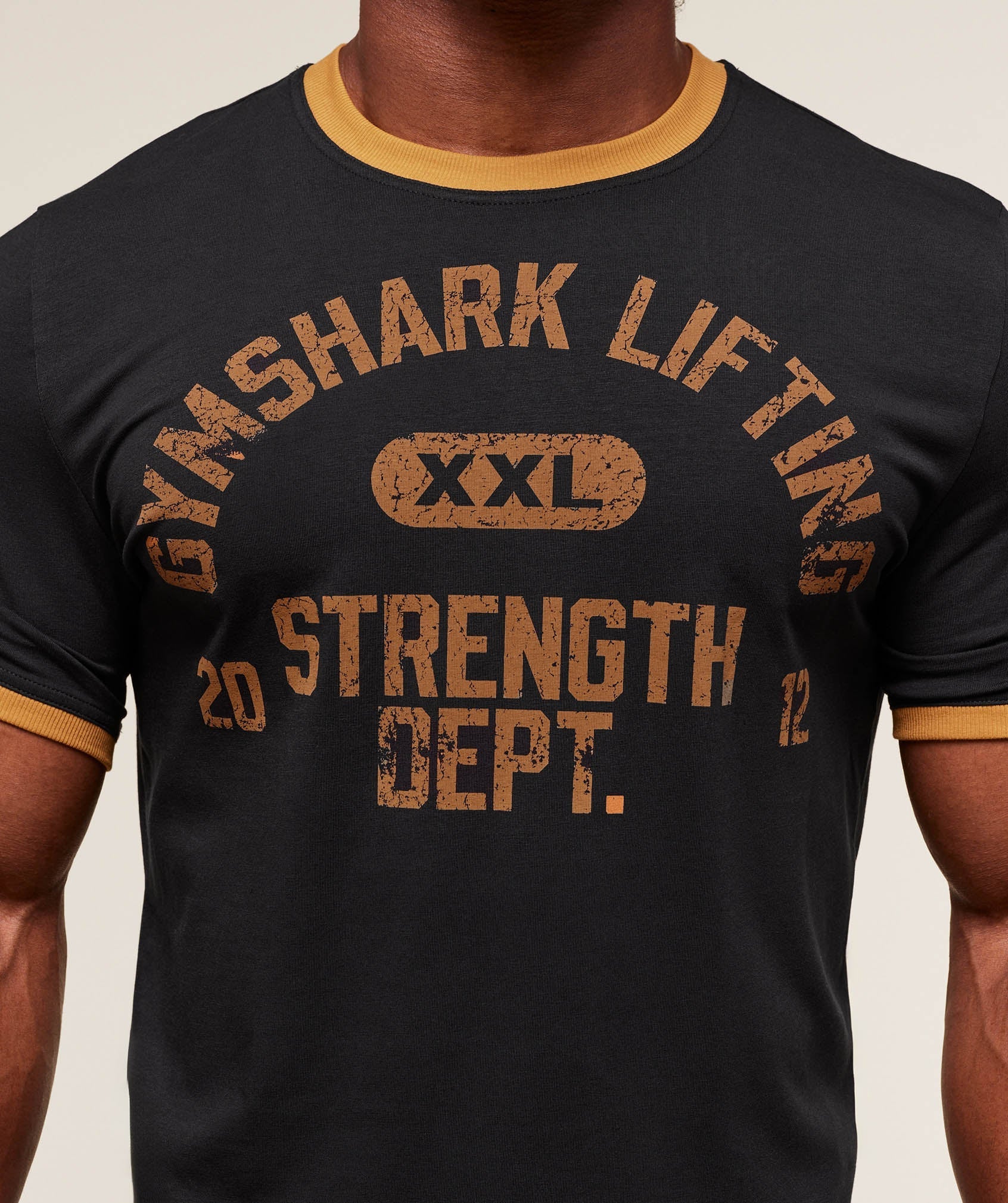 Gymshark XXL Strength Dept Ringer T-Shirt - Black