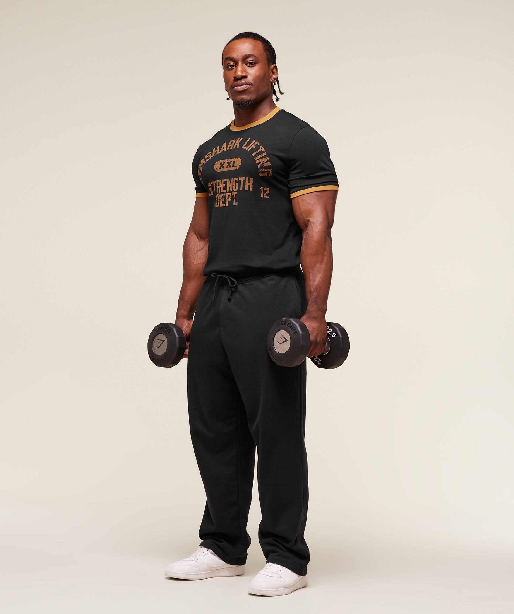 Gymshark XXL Strength Dept Ringer T-Shirt - Black