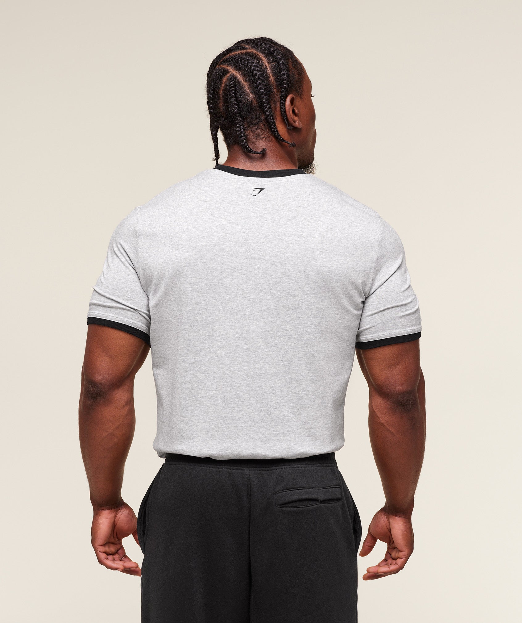 Gymshark XXL Strength Dept Ringer T-Shirt - Light Grey Core Marl