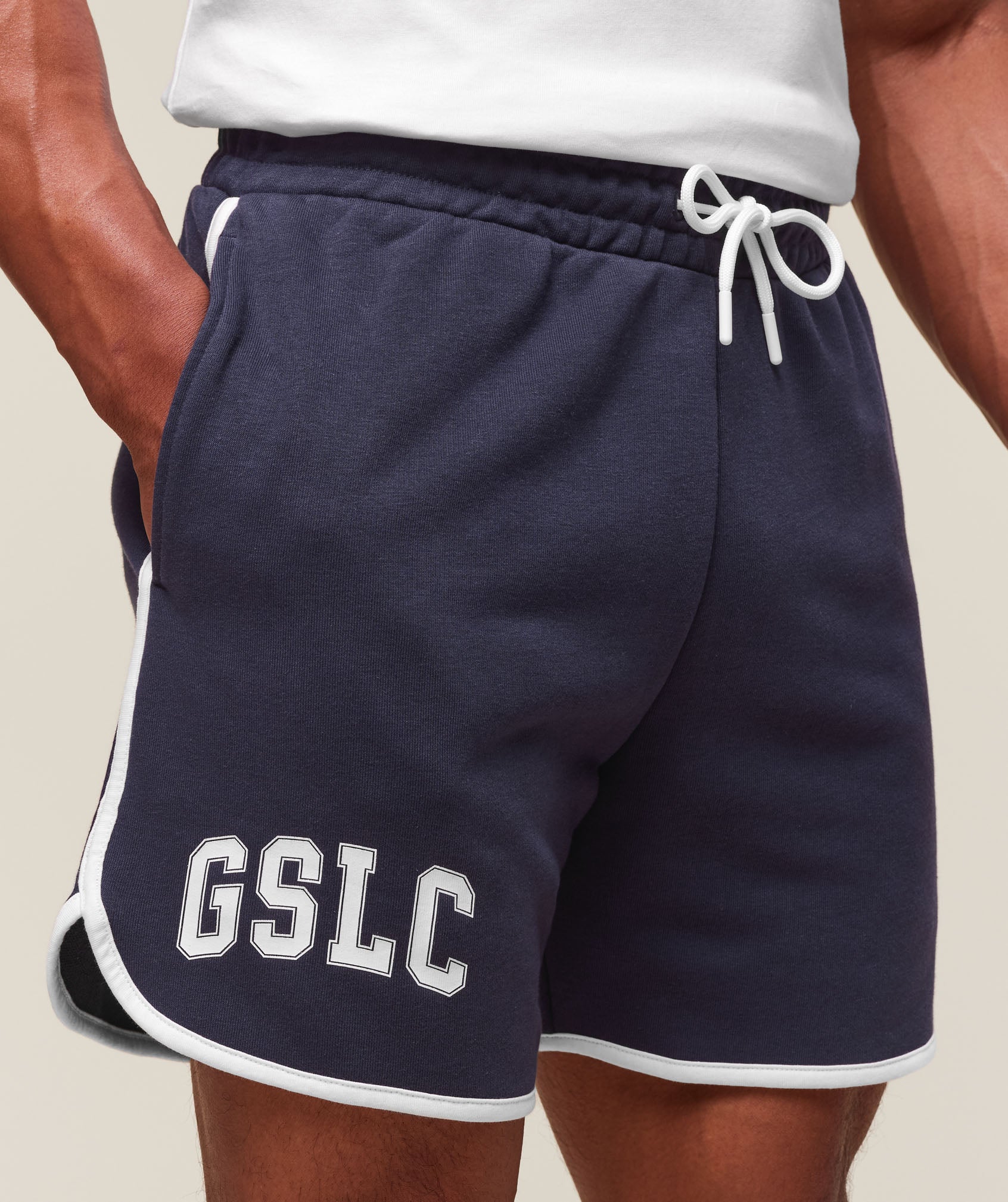 Gymshark GSLC Contrast 5" Shorts - Heavy Blue/Soft White