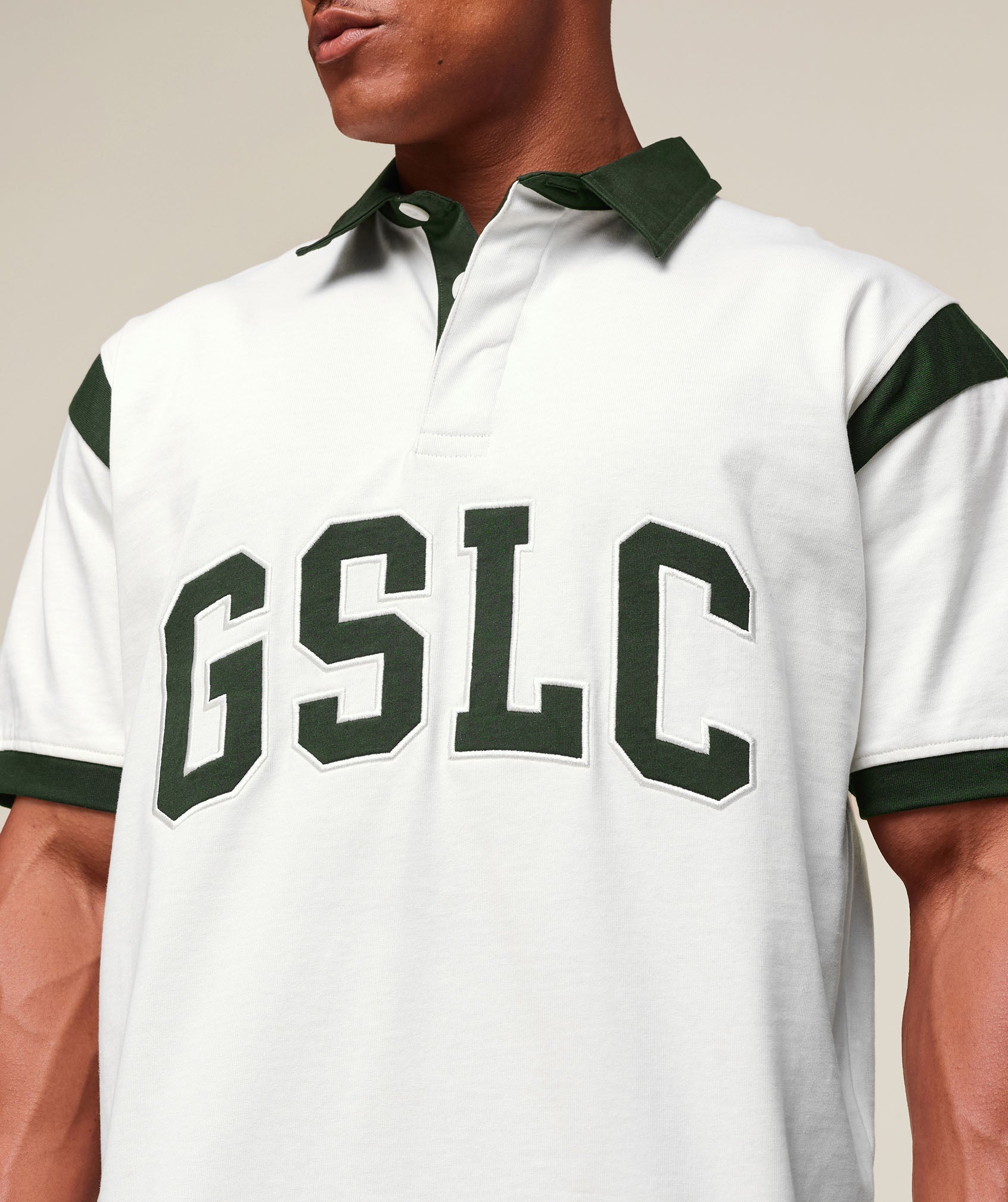 Gymshark GSLC Retro Polo Shirt - Trail Green/Soft White