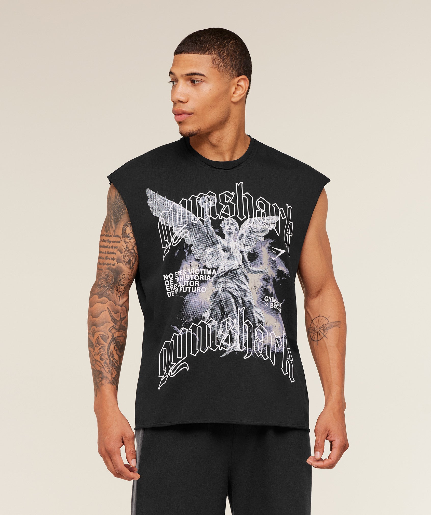 Gymshark x Carlos Belcast Cut off Tee - GS Black