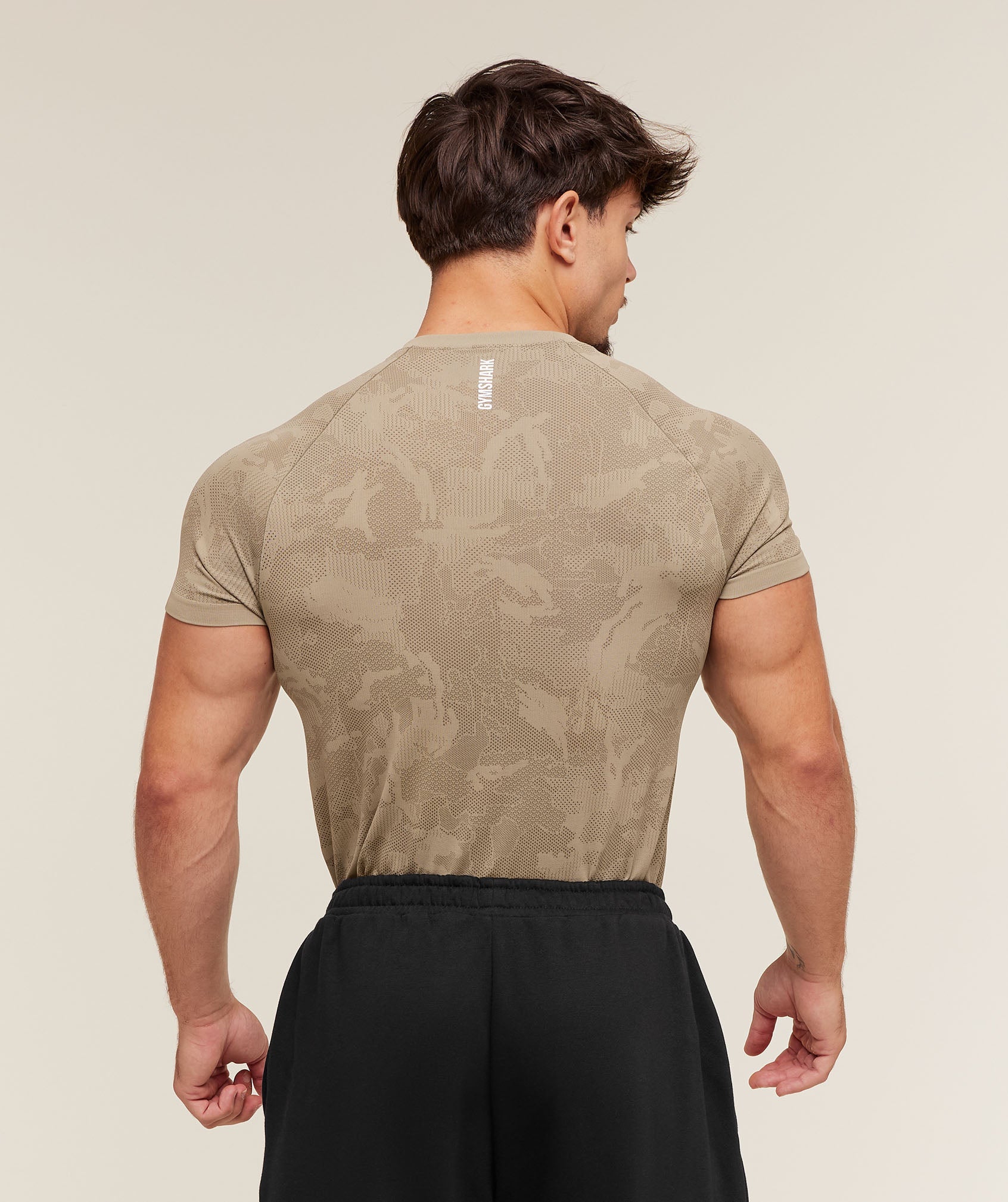 Gymshark Geo Seamless T-Shirt - Cement Brown/Soul Brown