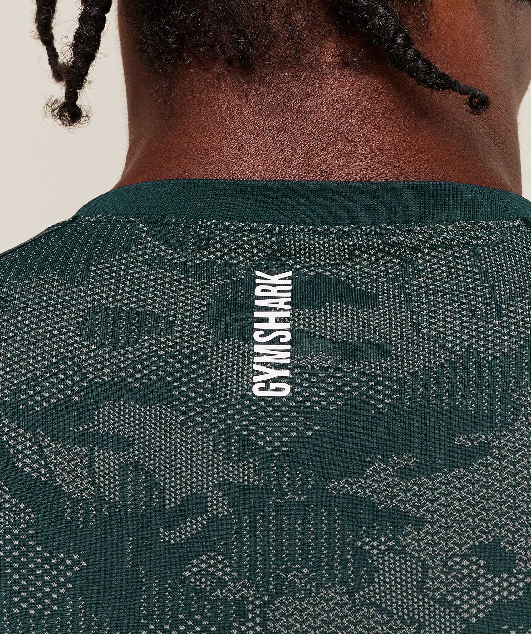 Gymshark Geo Seamless T-Shirt - Deep Petrol Blue/Unit Green