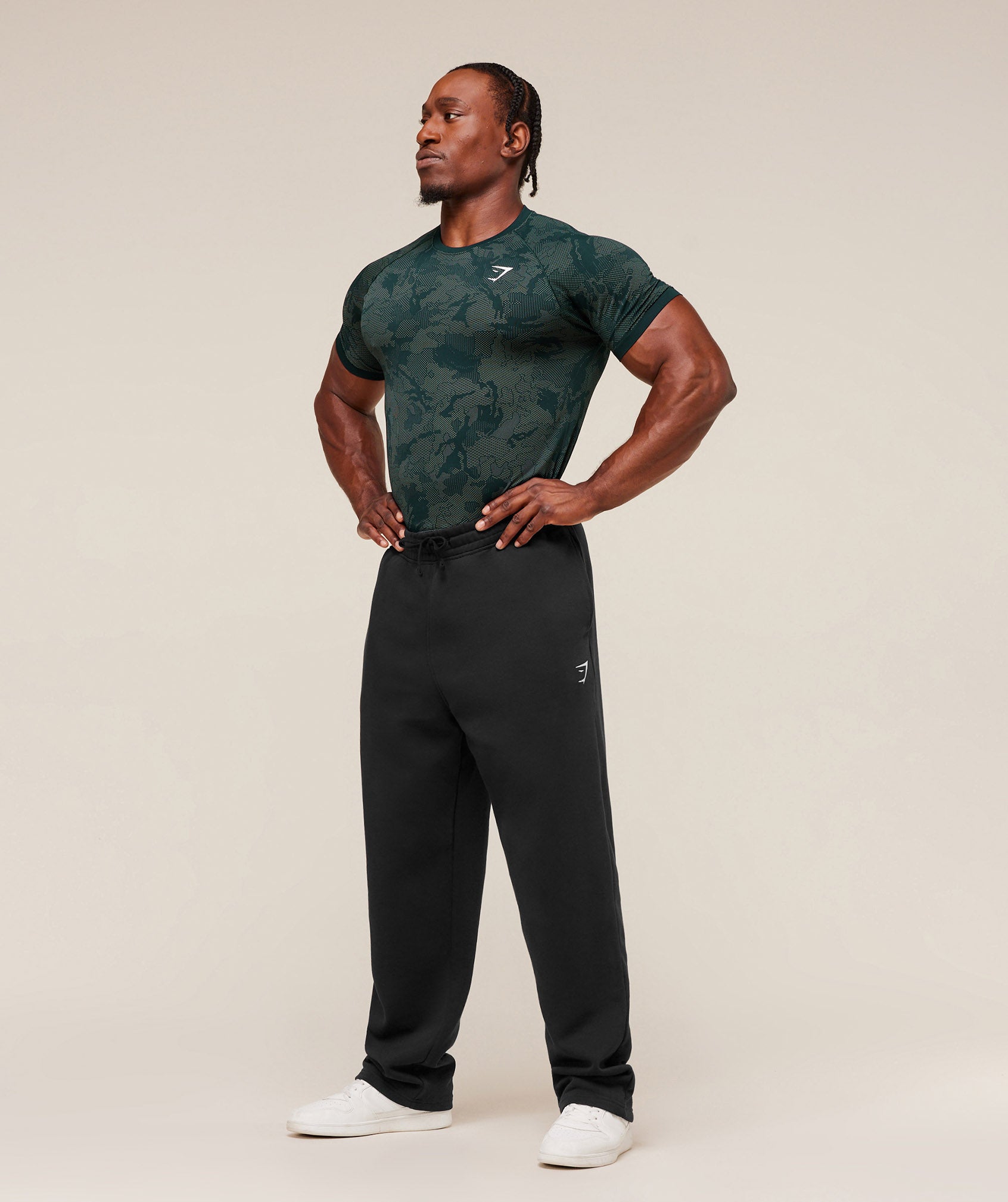 Gymshark Geo Seamless T-Shirt - Deep Petrol Blue/Unit Green
