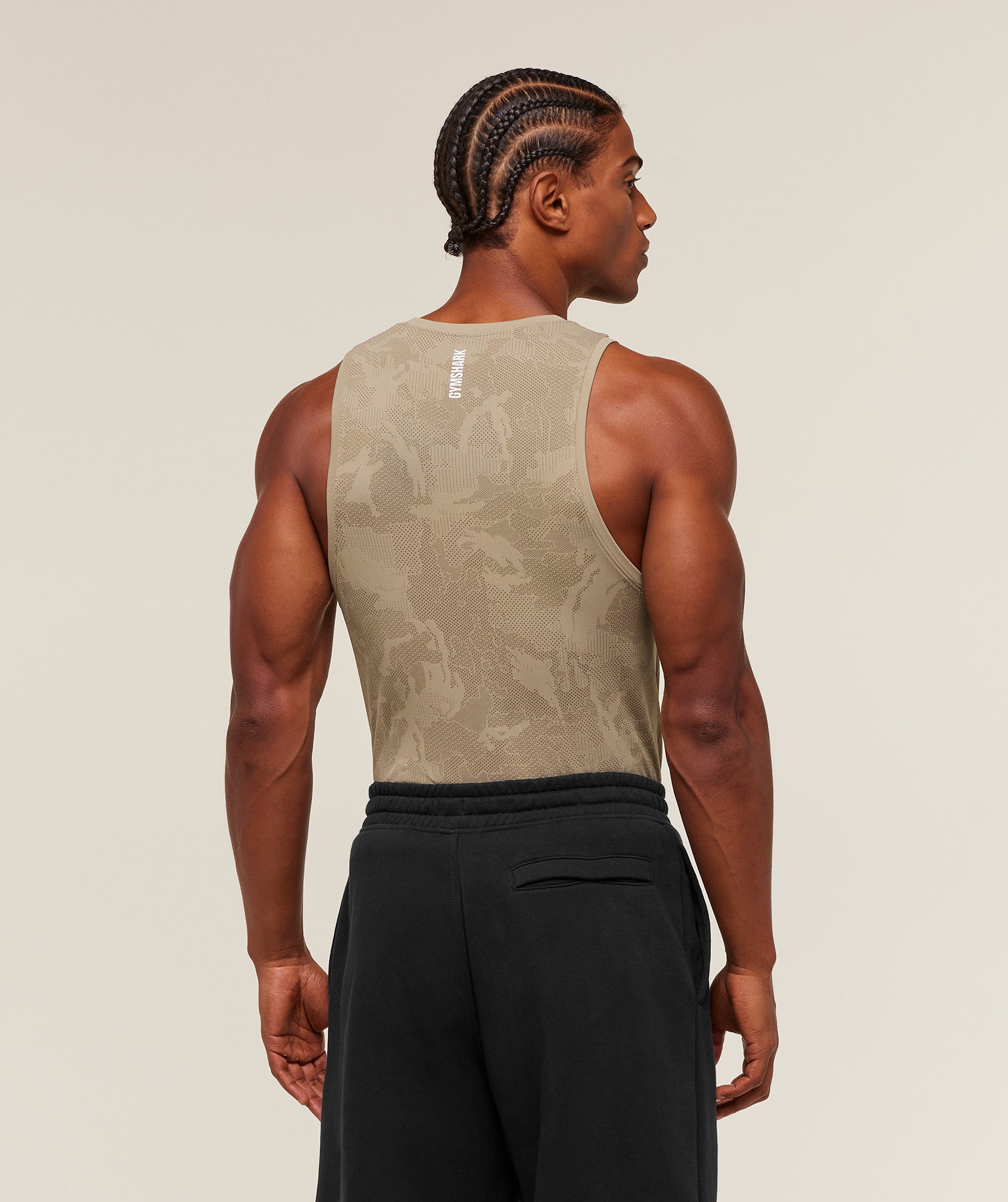 Gymshark Geo Seamless Tank - Cement Brown/Soul Brown